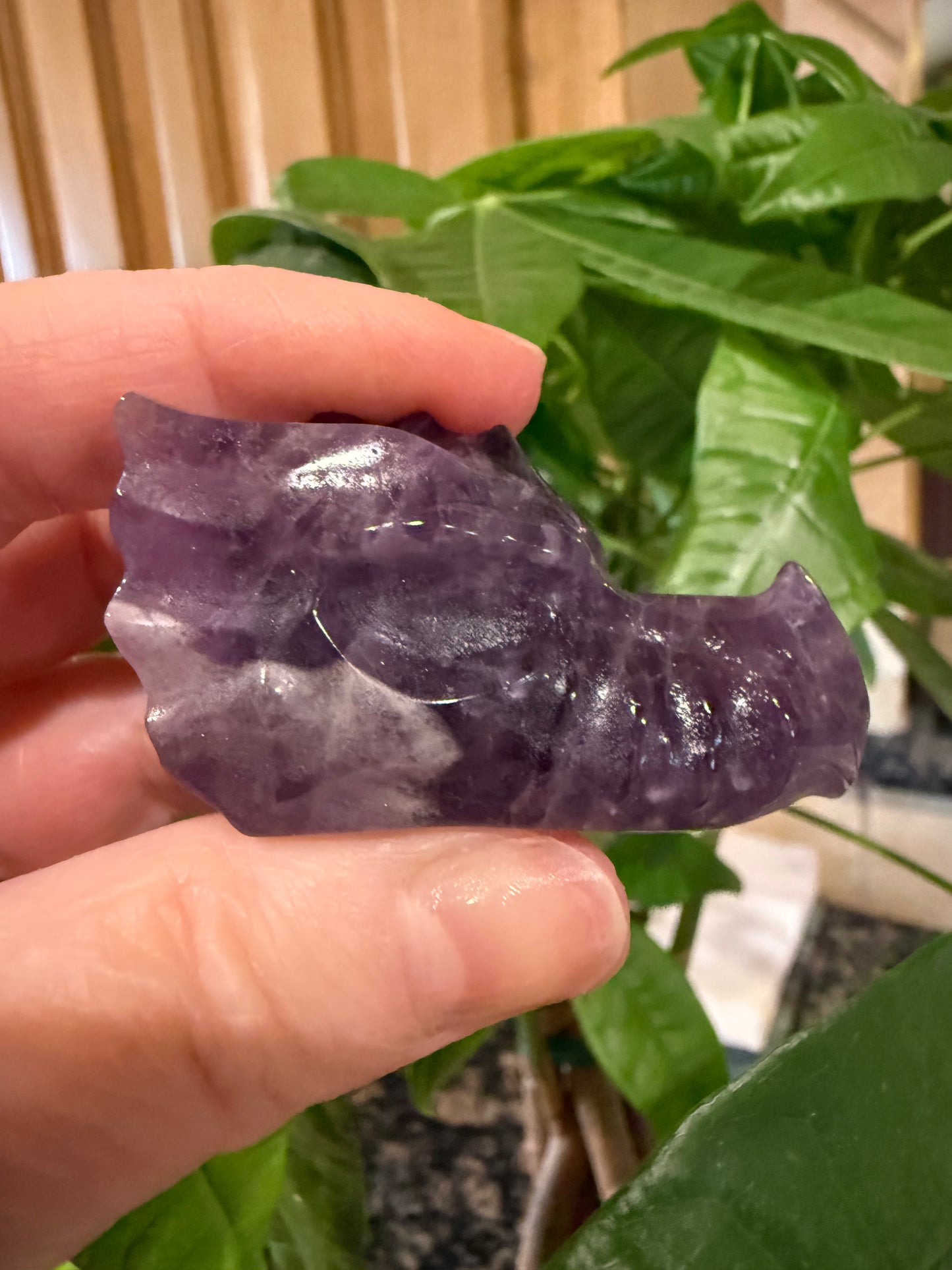 Chevron Amethyst Dragon, 2”, beautiful carving