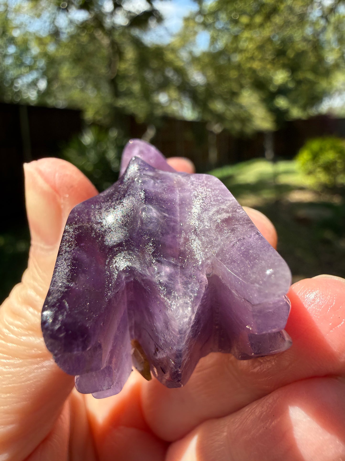 Chevron Amethyst Dragon, 2”, beautiful carving