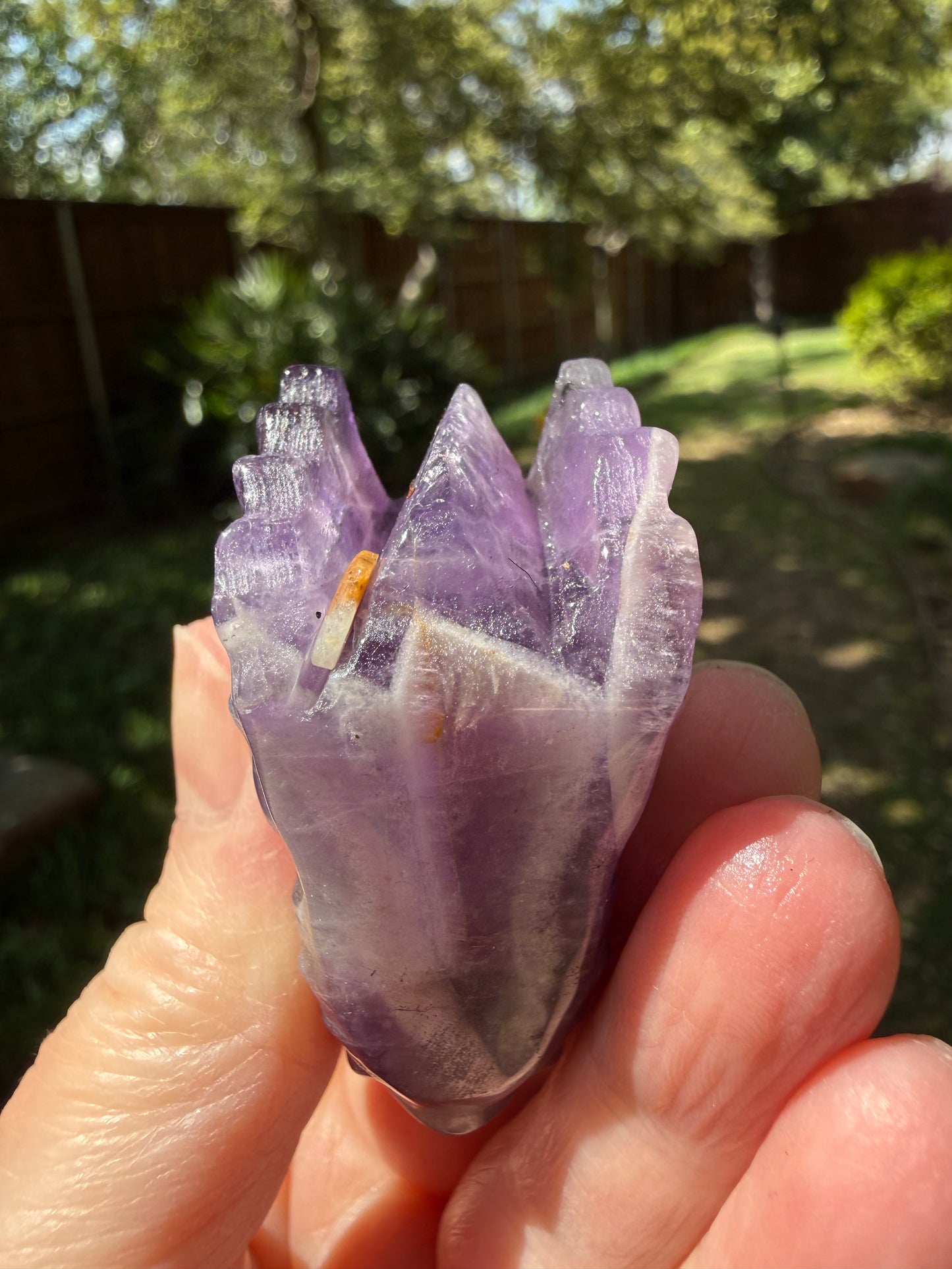 Chevron Amethyst Dragon, 2”, beautiful carving