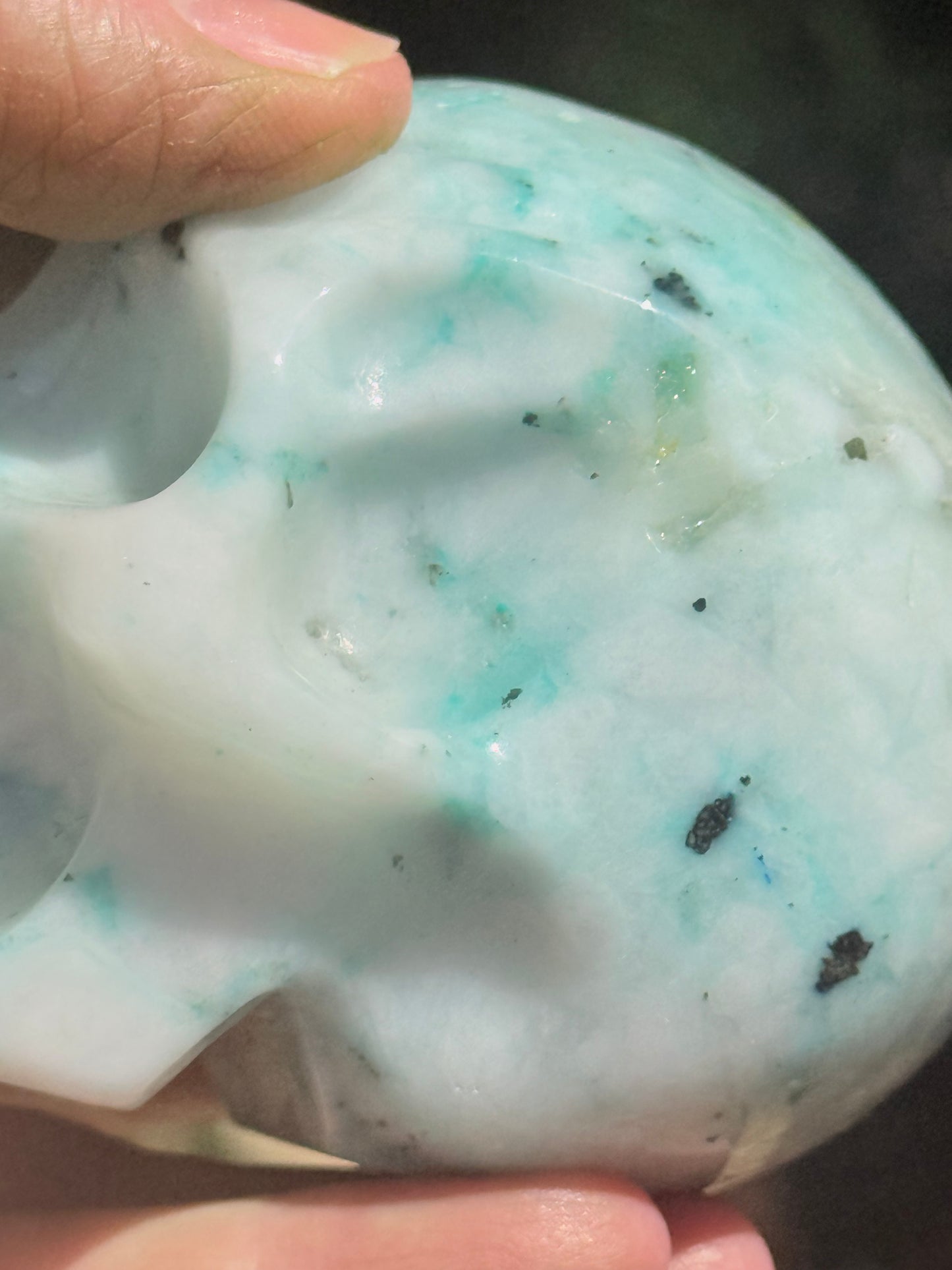 Phoenix Skull, 3.25”, fantastic color, rare stone