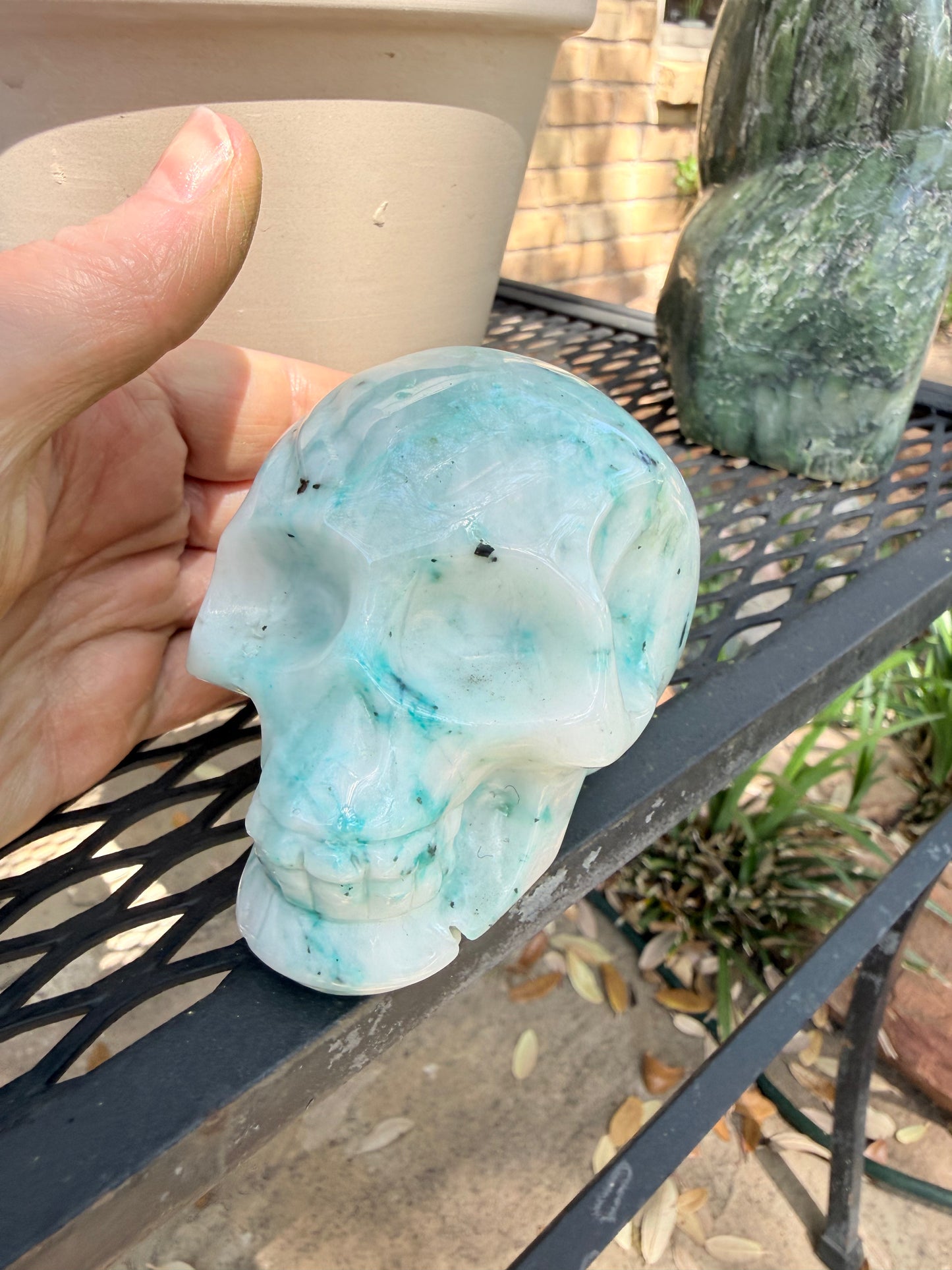 Phoenix Skull, 3.25”, fantastic color, rare stone