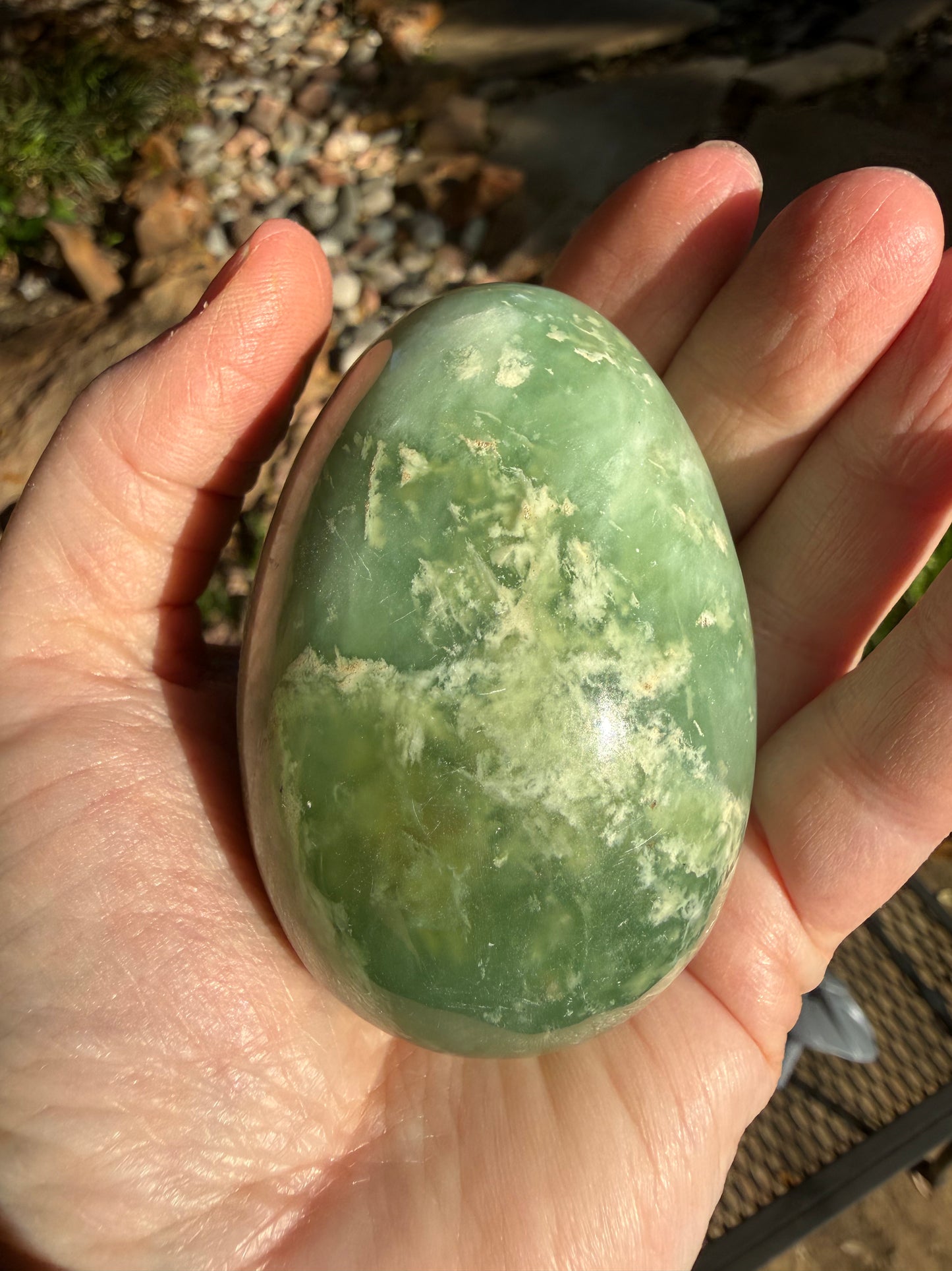 Large Grape Jade Egg, 2.75”, perfect quality