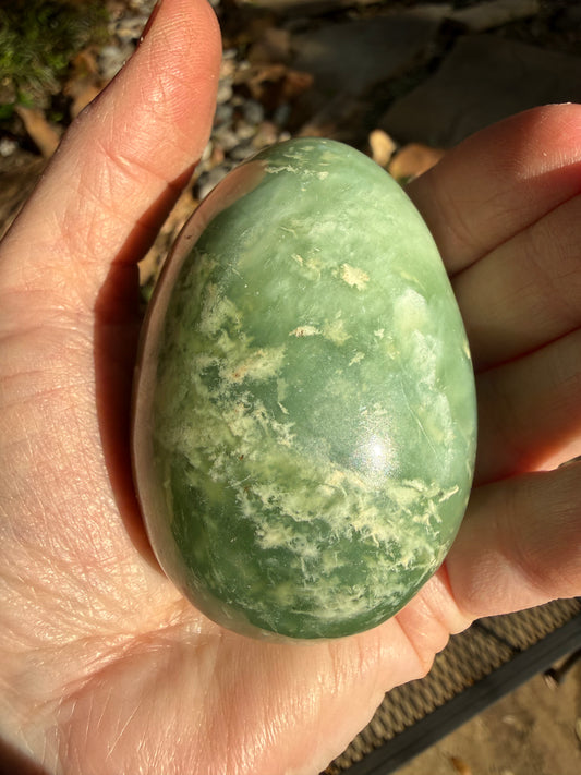 Large Grape Jade Egg, 2.75”, perfect quality