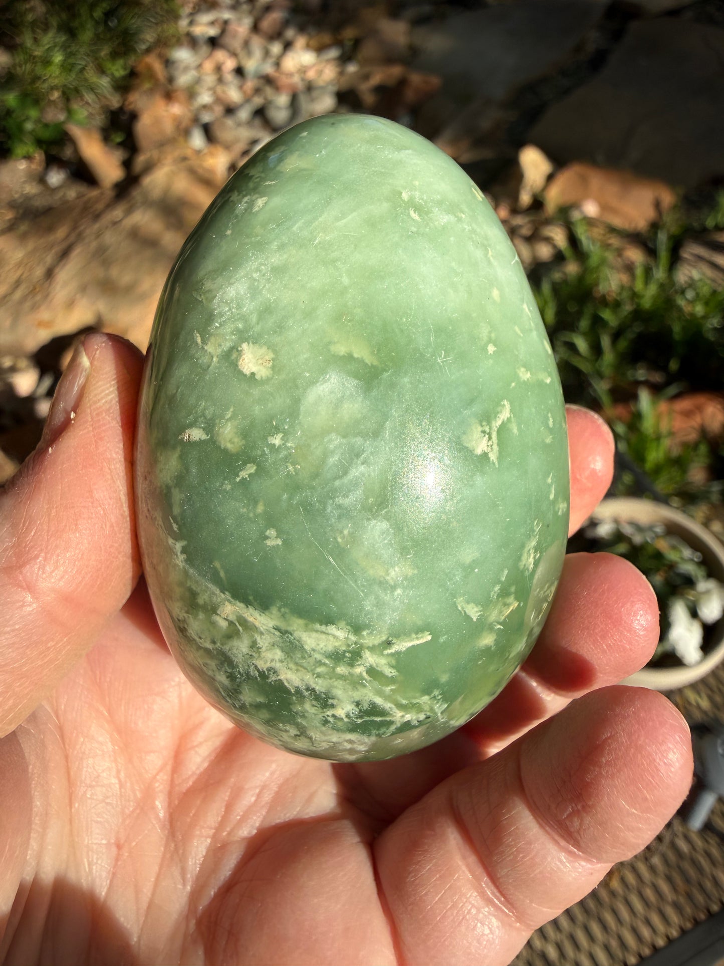 Large Grape Jade Egg, 2.75”, perfect quality