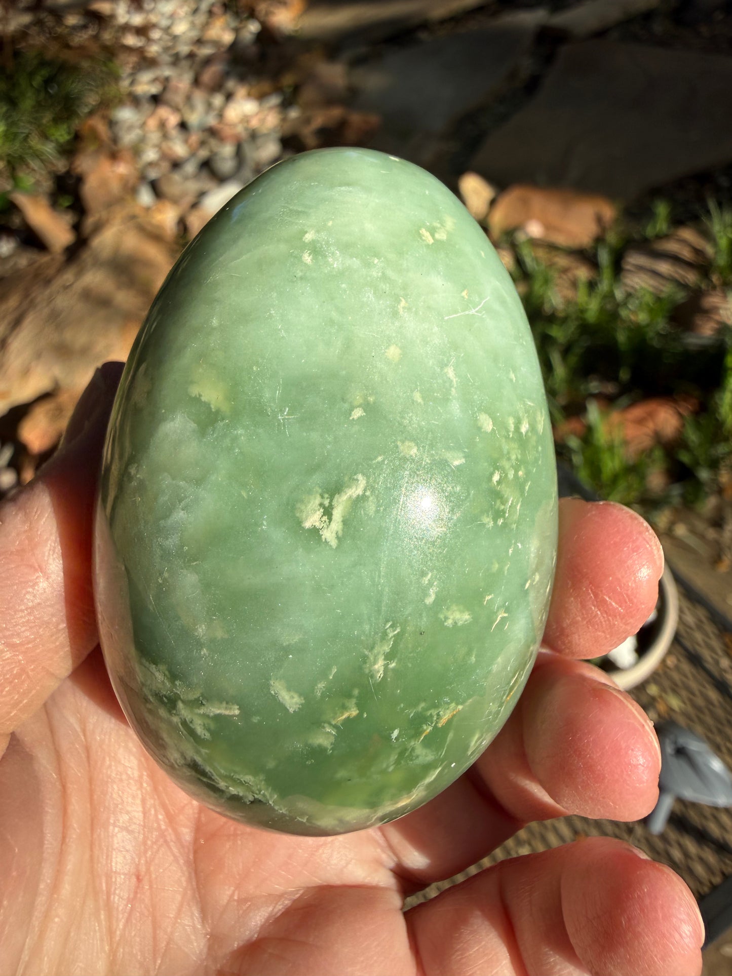 Large Grape Jade Egg, 2.75”, perfect quality