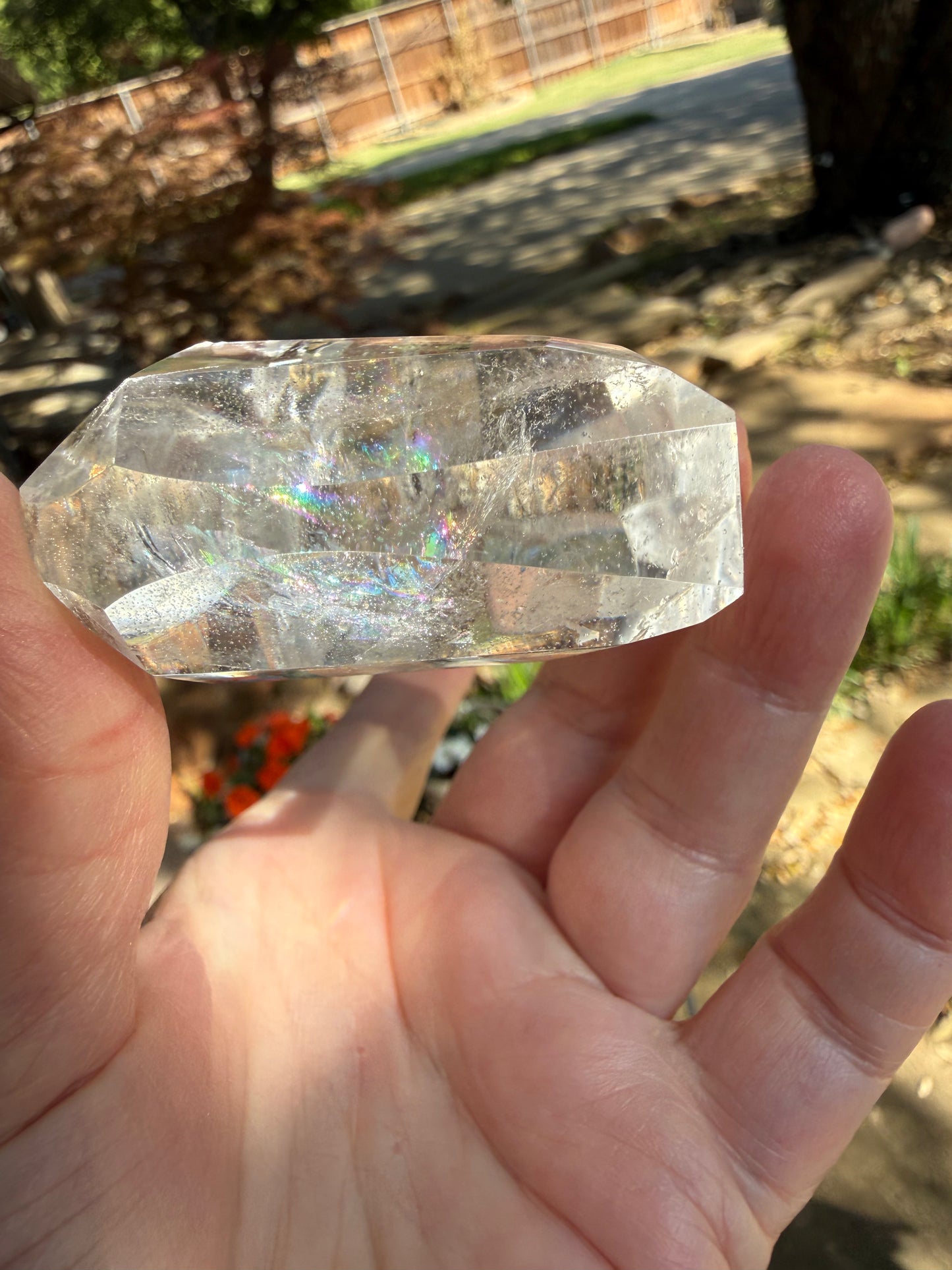 Magickal Lemurian Quartz Faceted Puffy Heart, 2.25”