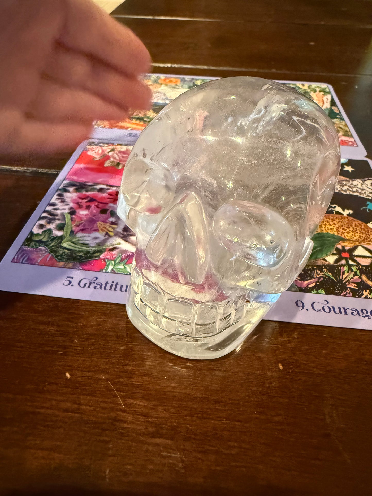 3.5” Lemurian Quartz Skull, Stunning Carving with Rainbows