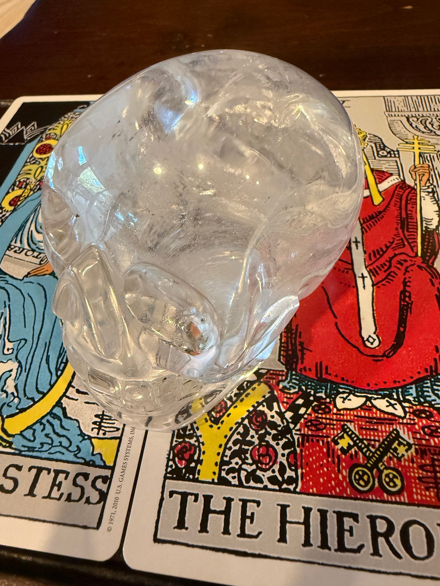 3.5” Lemurian Quartz Skull, Stunning Carving with Rainbows
