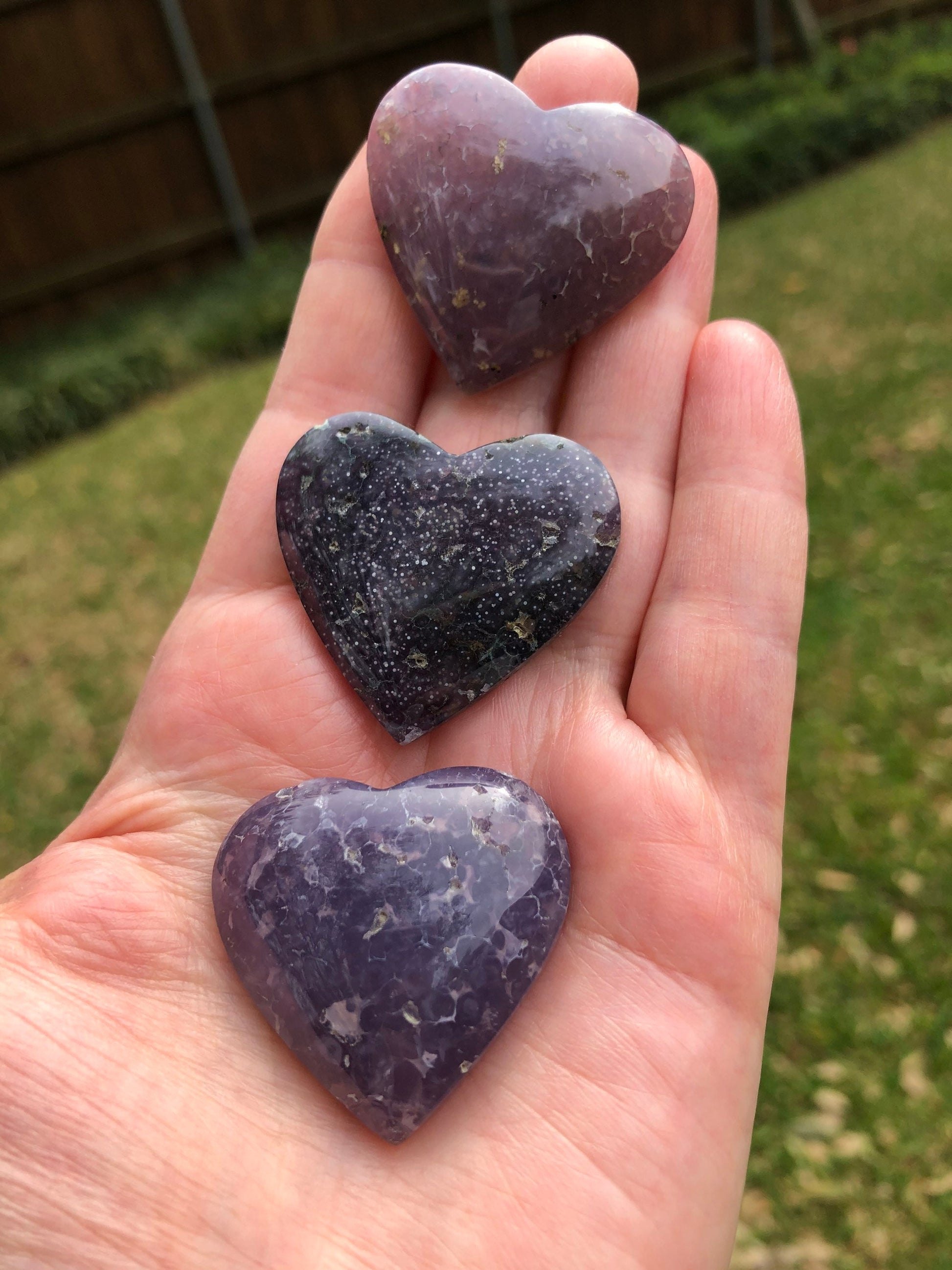 Purple Grape Agate Heart, 1.25 inches across, 15 grams