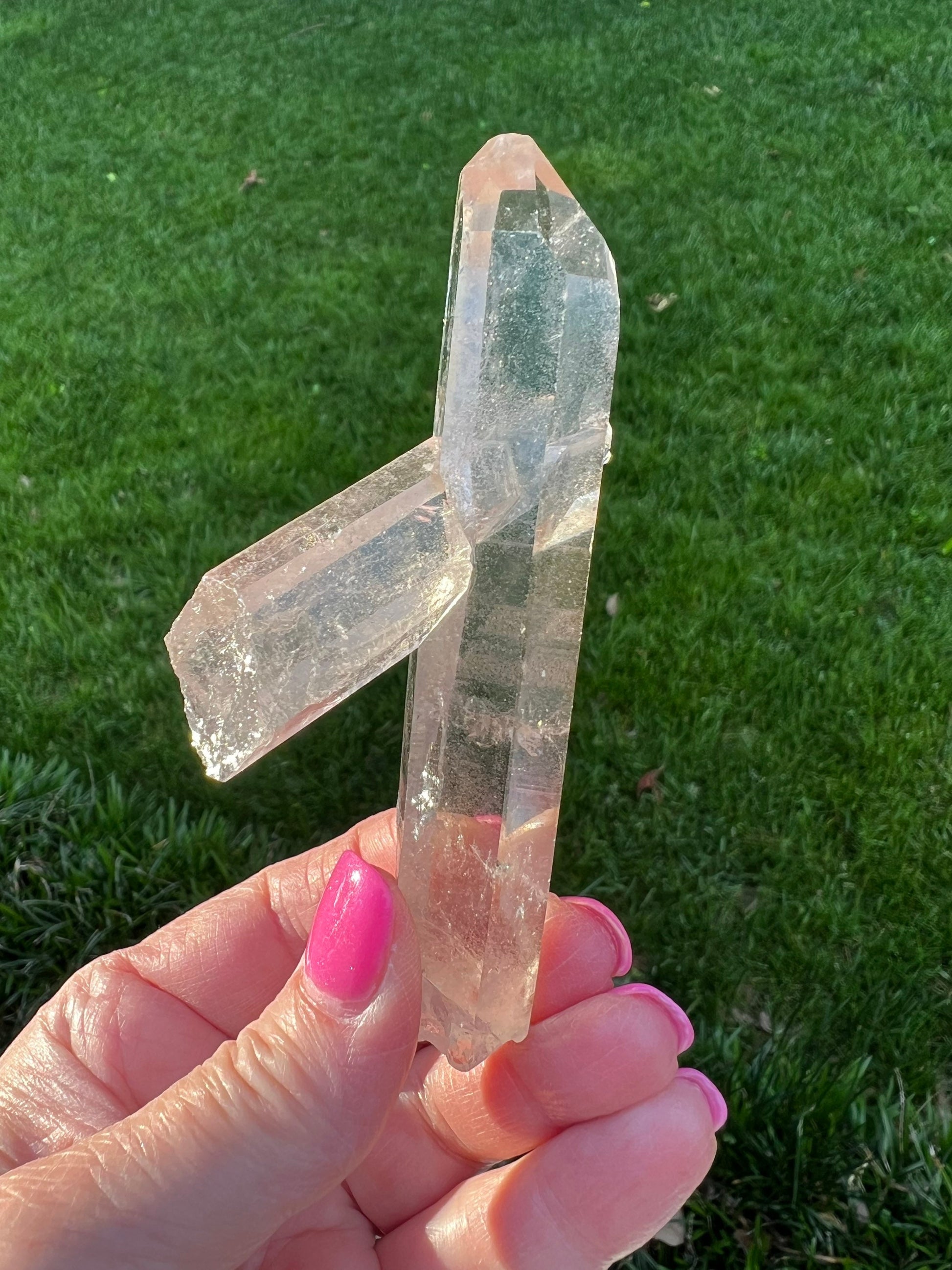 Lemurian Quartz wand family, new, fine, Lemurian healing, magick crystal, point, high vibration healing