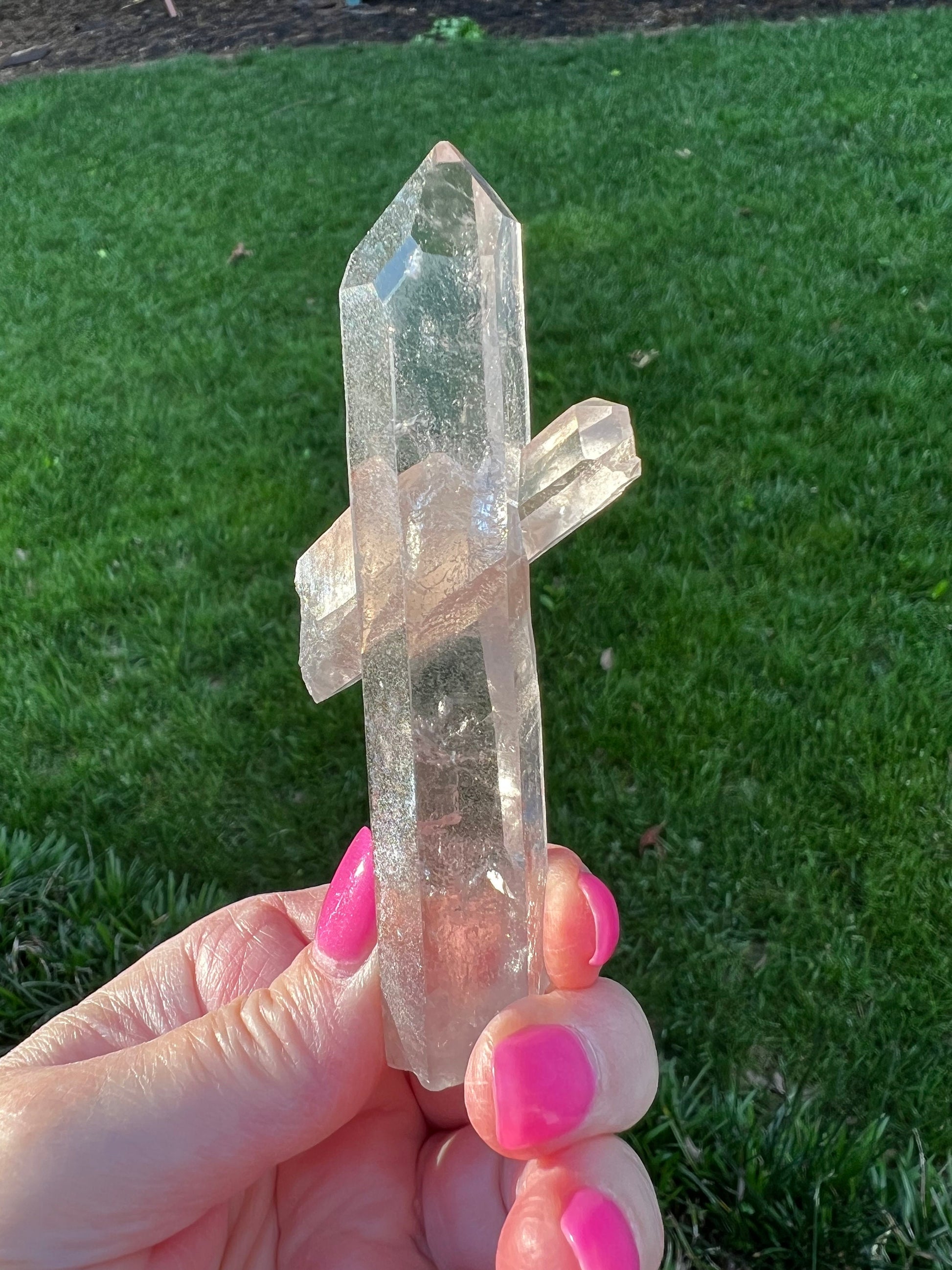 Lemurian Quartz wand family, new, fine, Lemurian healing, magick crystal, point, high vibration healing