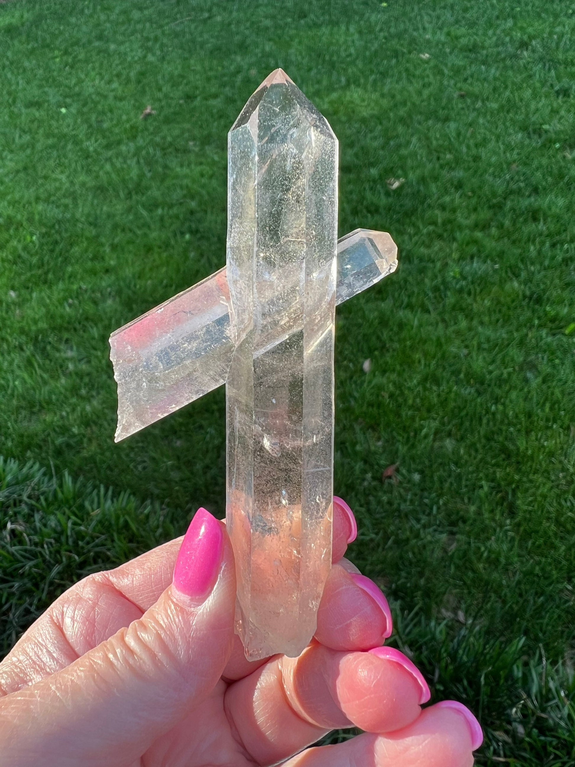 Lemurian Quartz wand family, new, fine, Lemurian healing, magick crystal, point, high vibration healing