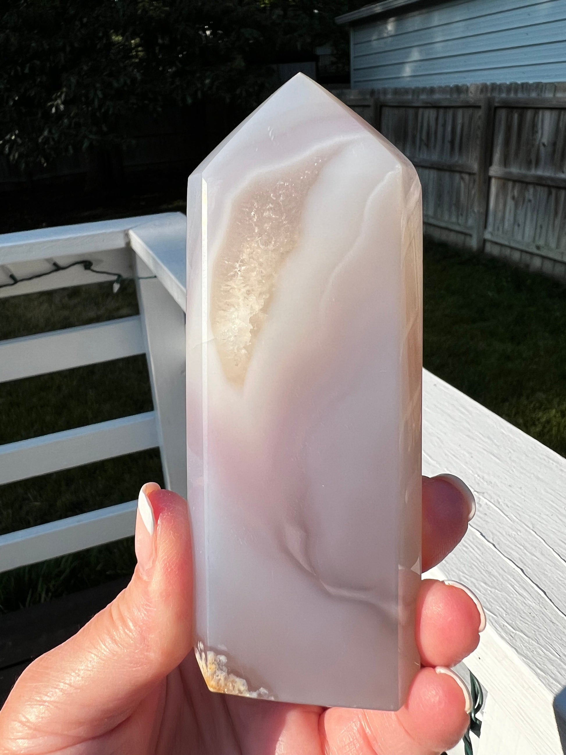 Druzy Agate Tower, 7.2 ounces, gorgeous lavender and rose agate, high vibration crystals, altar, gifts, crystal healing