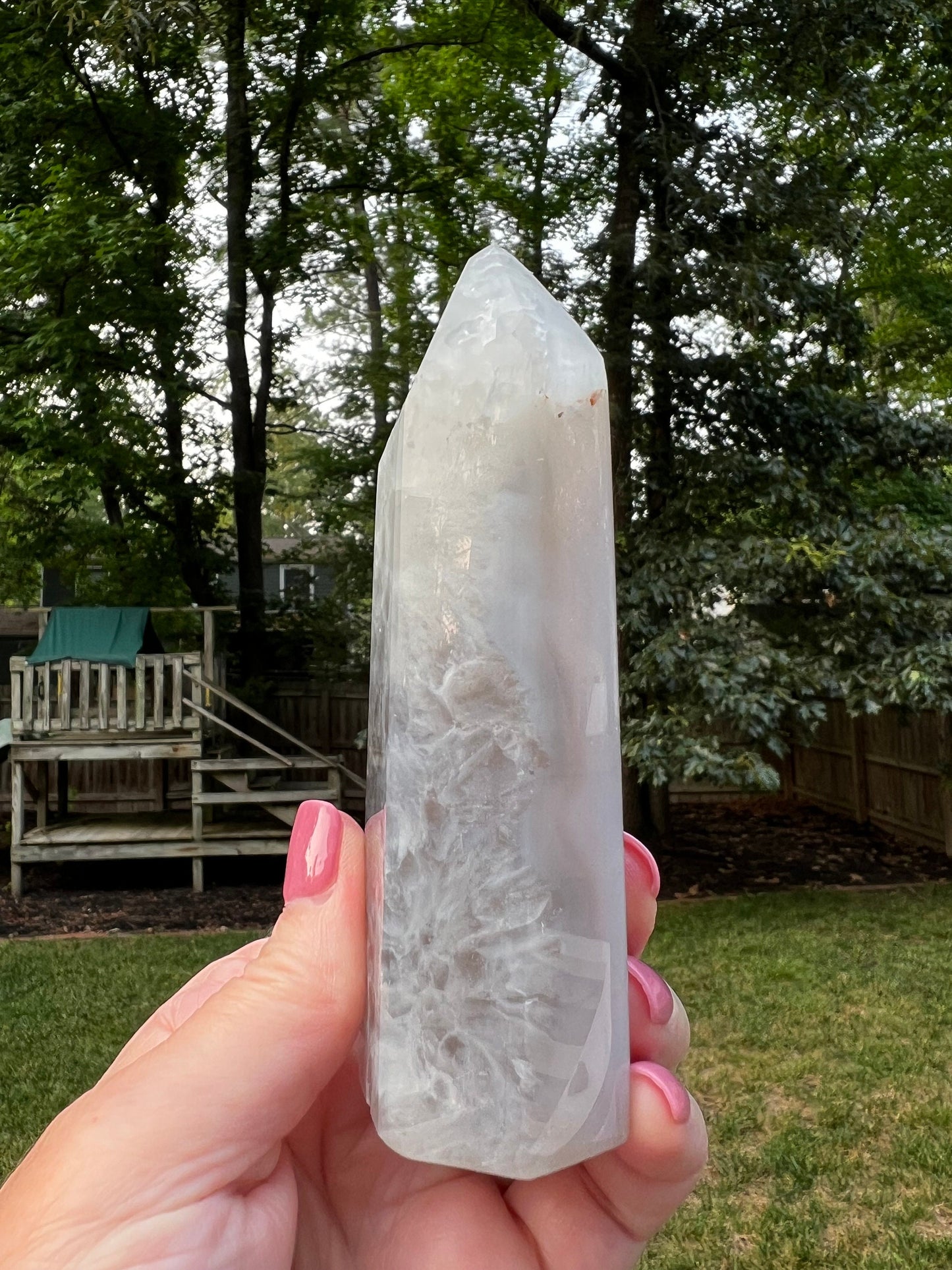 Druzy Agate Tower, 4.9”, gorgeous lavender agate, high vibration crystals, altar, gifts, crystal healing