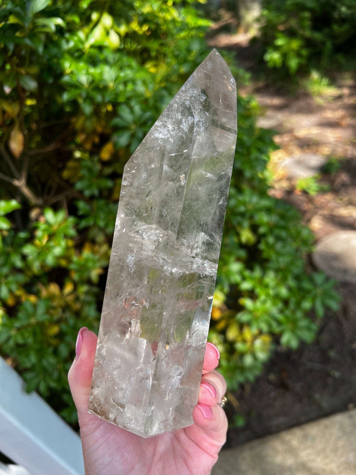 Lemurian Quartz Tower Museum Quality, new, rainbows, fine Lemurian healing, magick crystal, 3 pounds, 7.3”