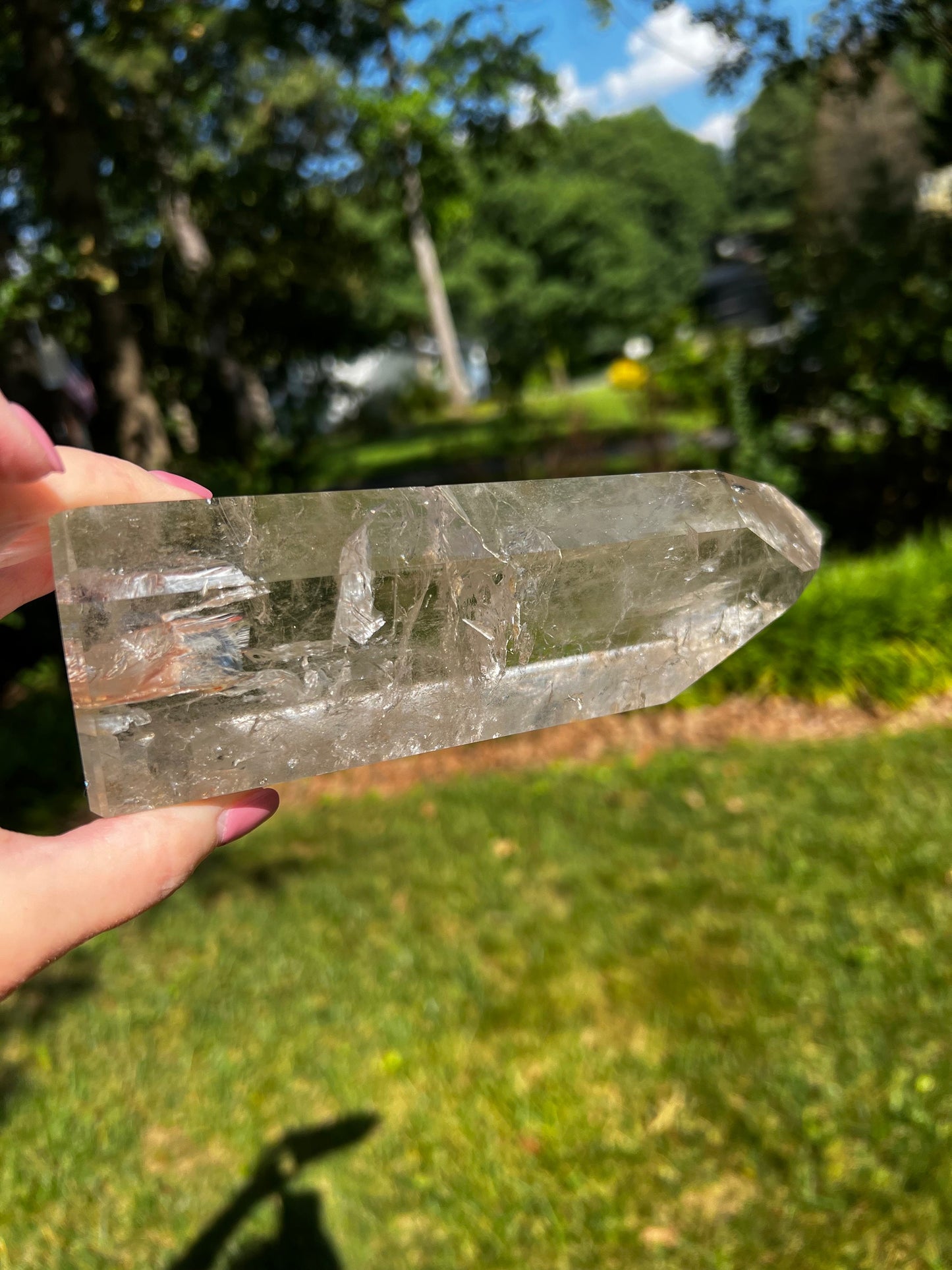 Lemurian Quartz Tower Museum Quality, new, rainbows, fine Lemurian healing, magick crystal, 3 pounds, 7.3”