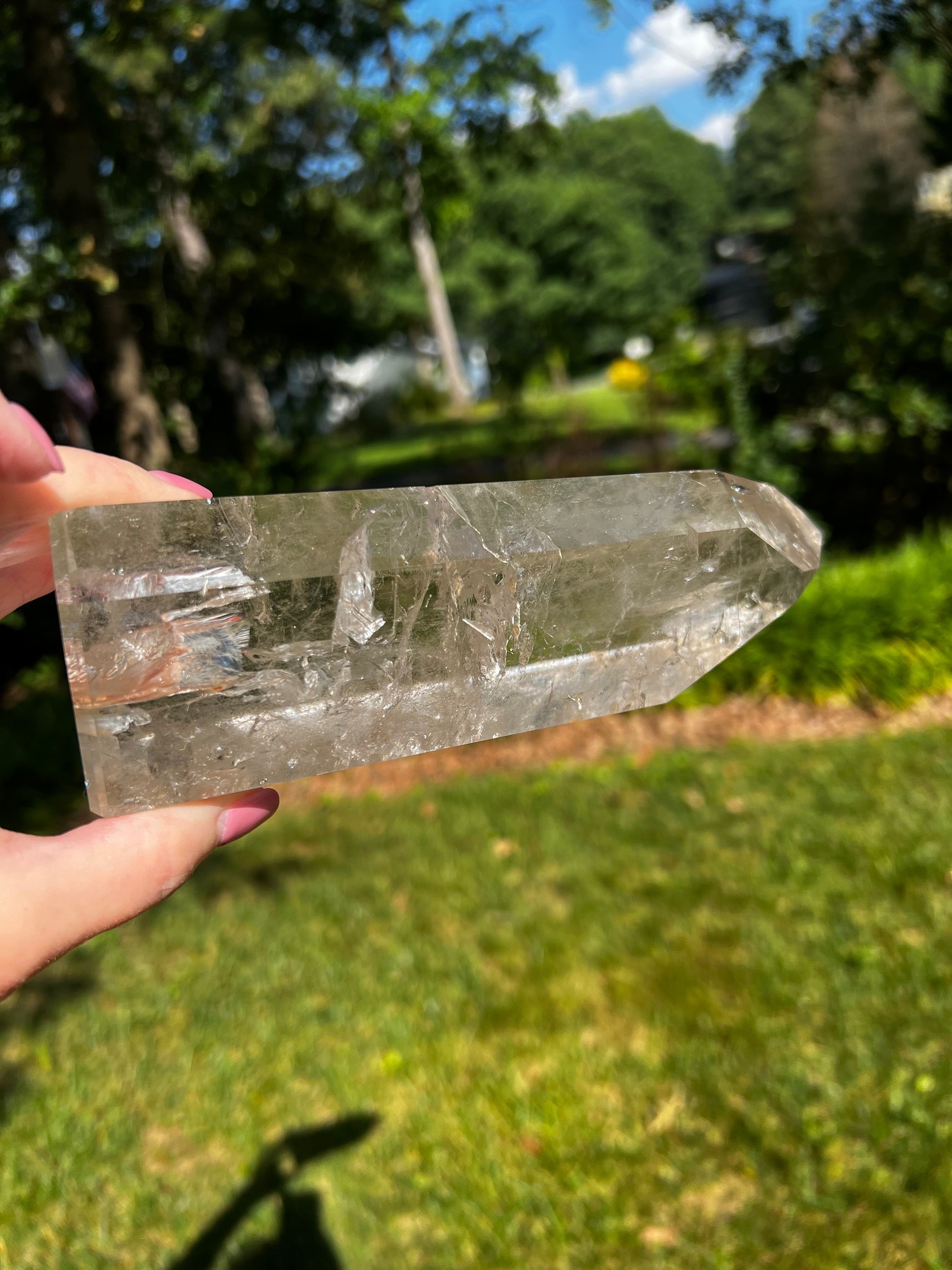 Lemurian Quartz Tower Museum Quality, new, rainbows, fine Lemurian healing, magick crystal, 3 pounds, 7.3”