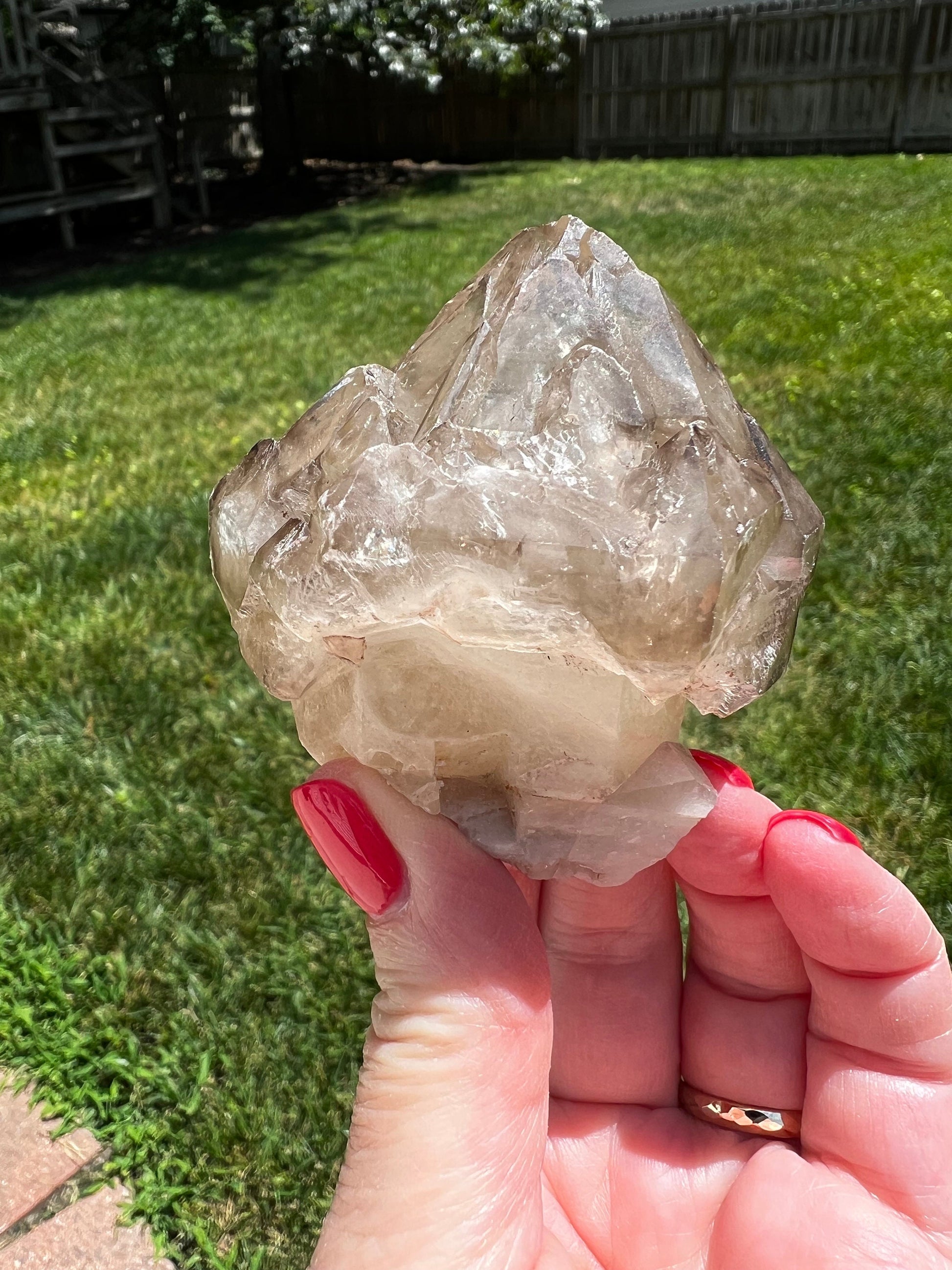 Smoky Quartz Elestial Scepter Chunk, altar, high vibration crystal healing, authentic crystals, 3”