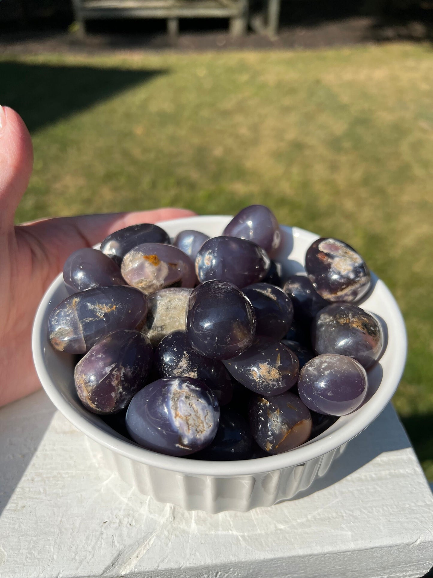 Purple Chalcedony tumbles, new, .5-1”, crystal healing, high vibration crystals, altar