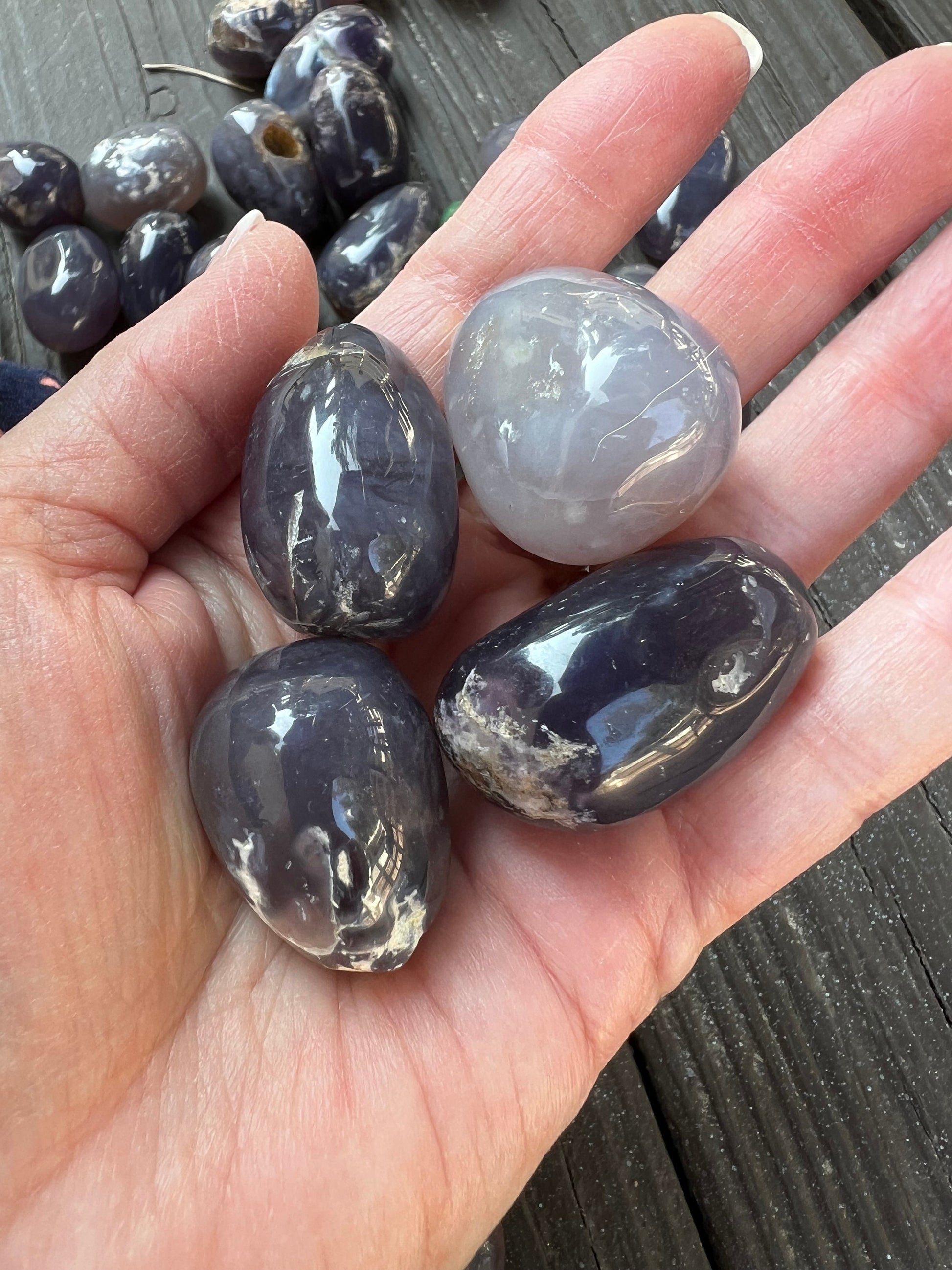 Purple Chalcedony tumbles, new, .5-1”, crystal healing, high vibration crystals, altar