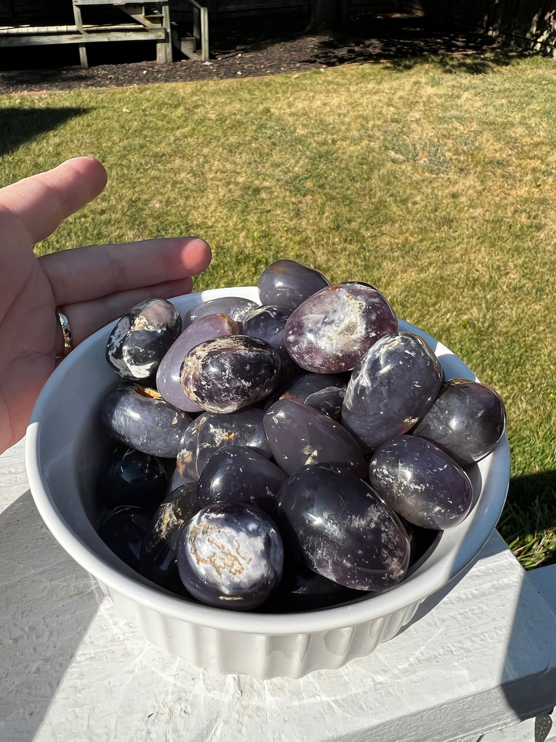 Purple Chalcedony tumbles, new, .5-1”, crystal healing, high vibration crystals, altar