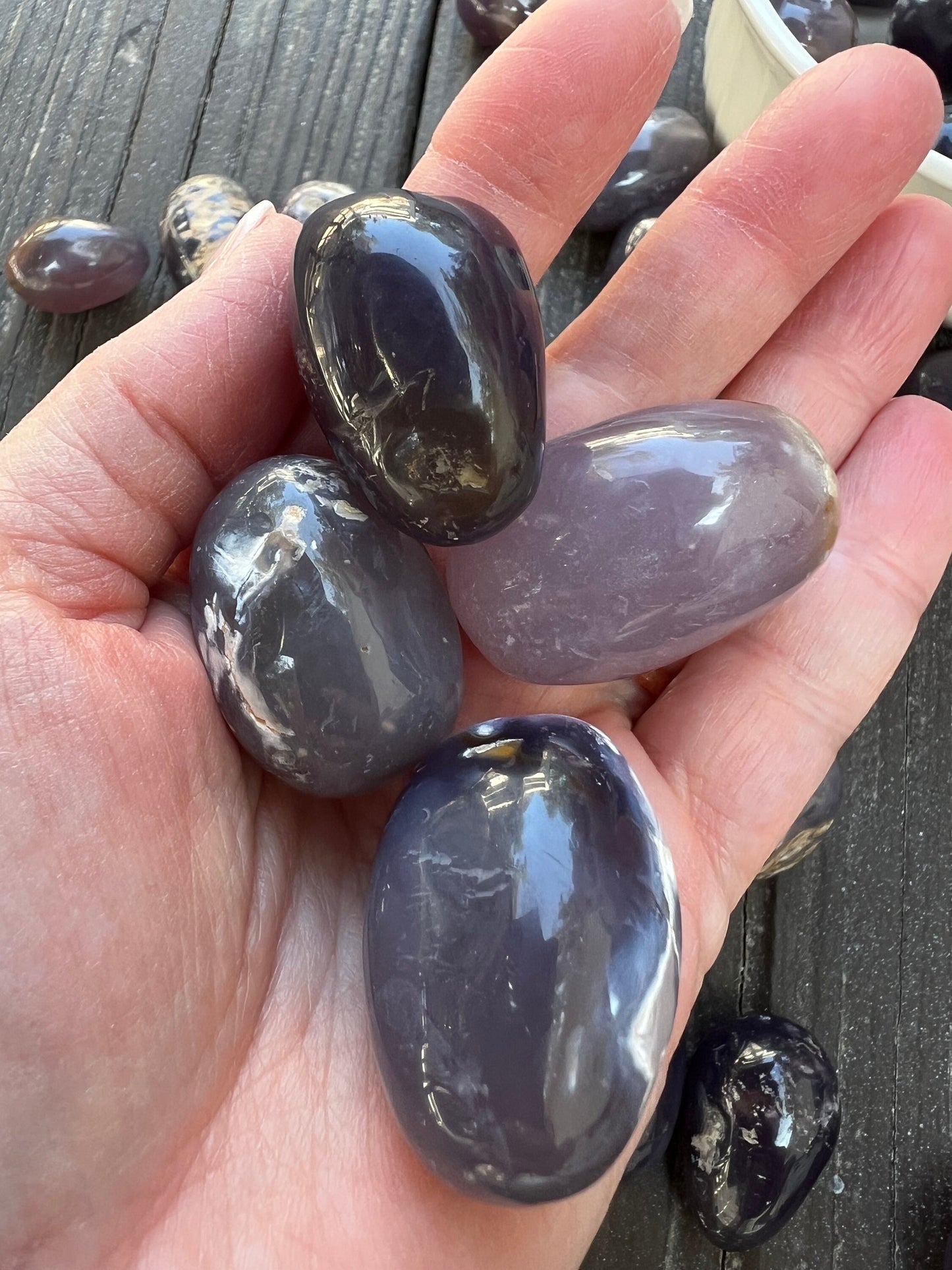 Purple Chalcedony tumbles, new, .5-1”, crystal healing, high vibration crystals, altar