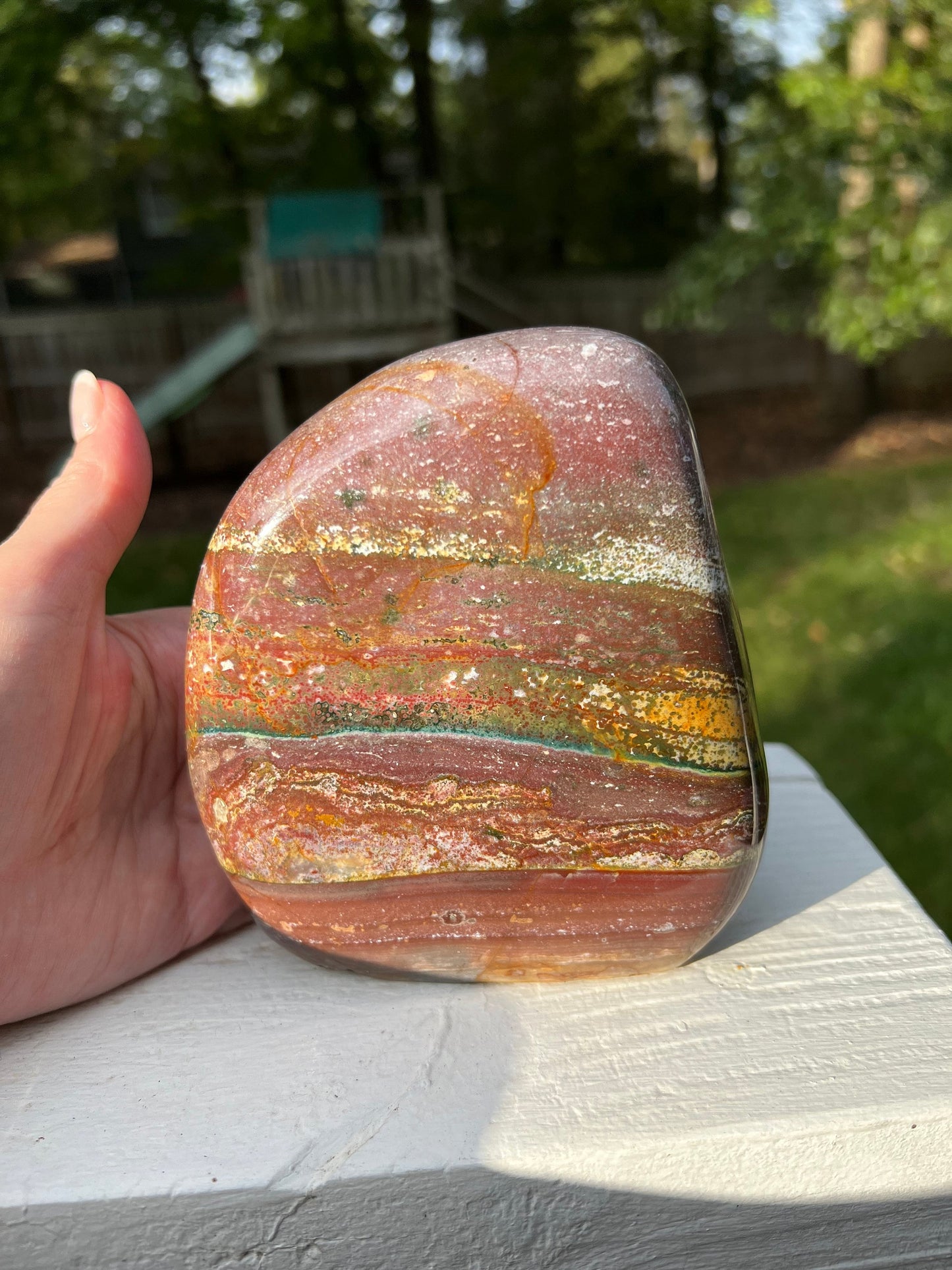 Large Ocean Jasper Standing Freeform, over 2 and a half pounds, high vibration crystals