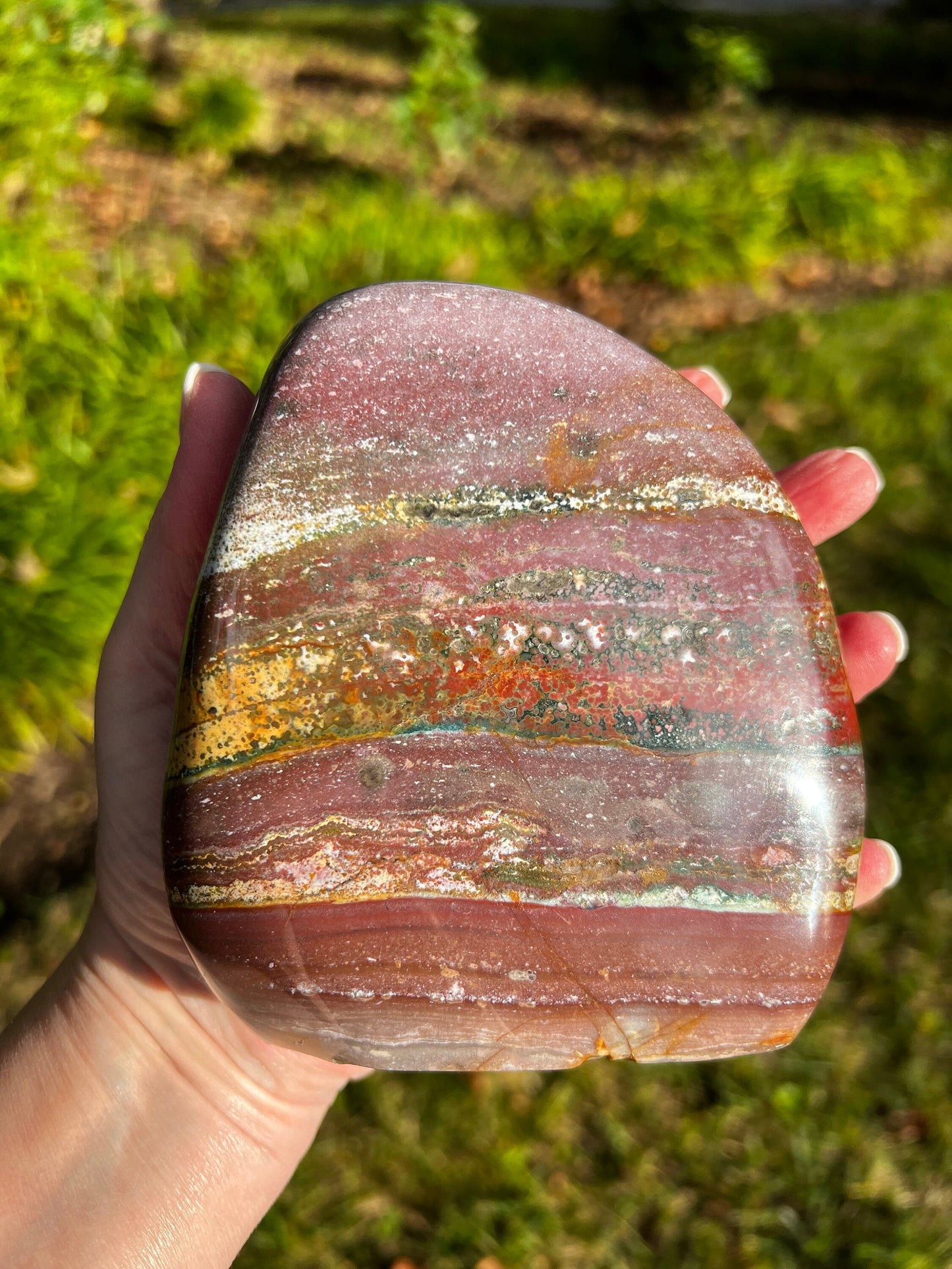 Large Ocean Jasper Standing Freeform, over 2 and a half pounds, high vibration crystals