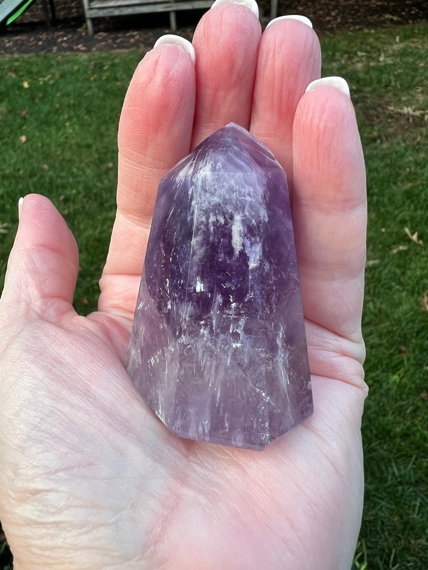 Amethyst Tower, New, Brazil, 2.5”, high vibration crystals, gift, altar, crystal healing