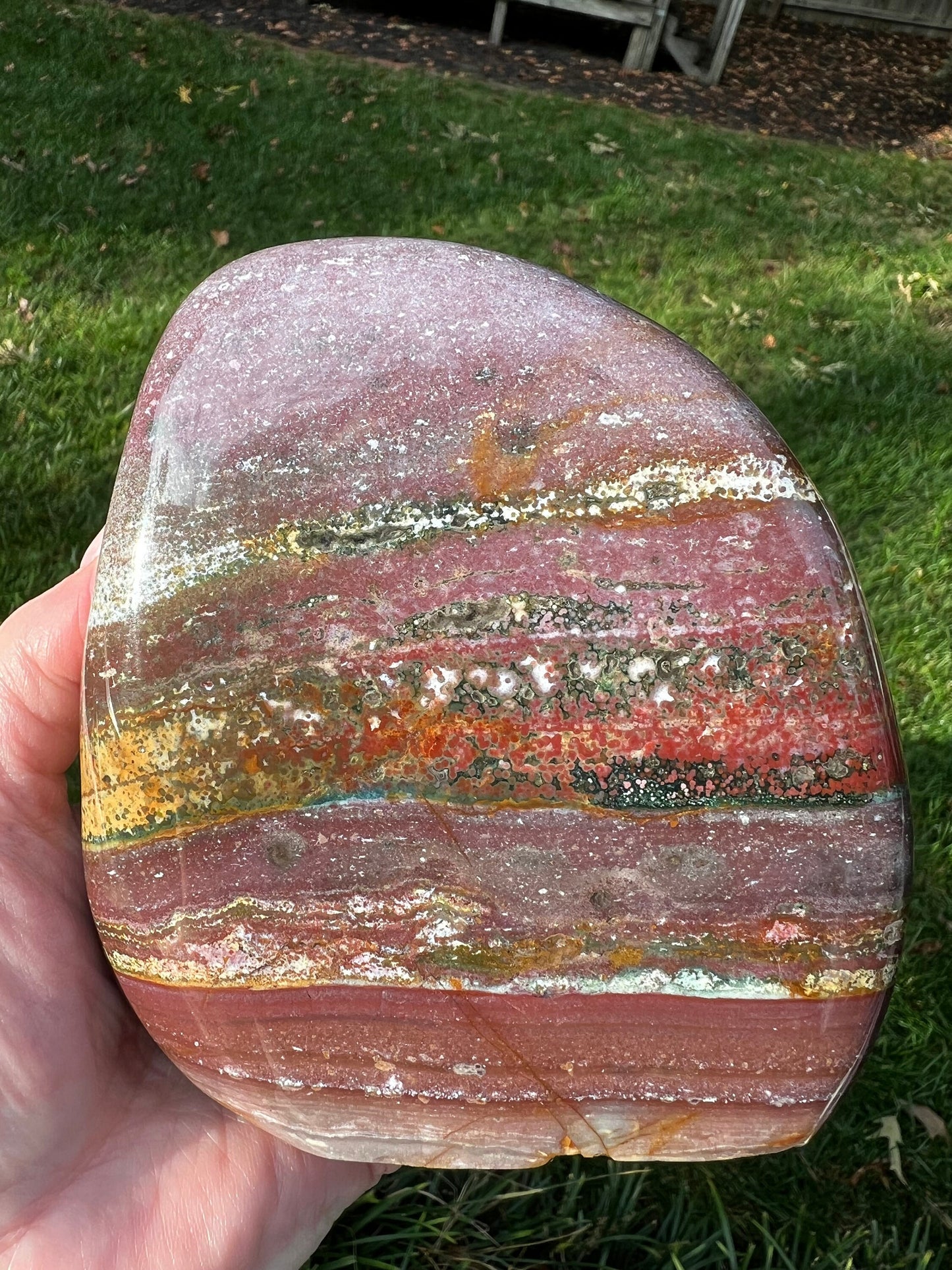 Large Ocean Jasper Standing Freeform, over 2 and a half pounds, high vibration crystals