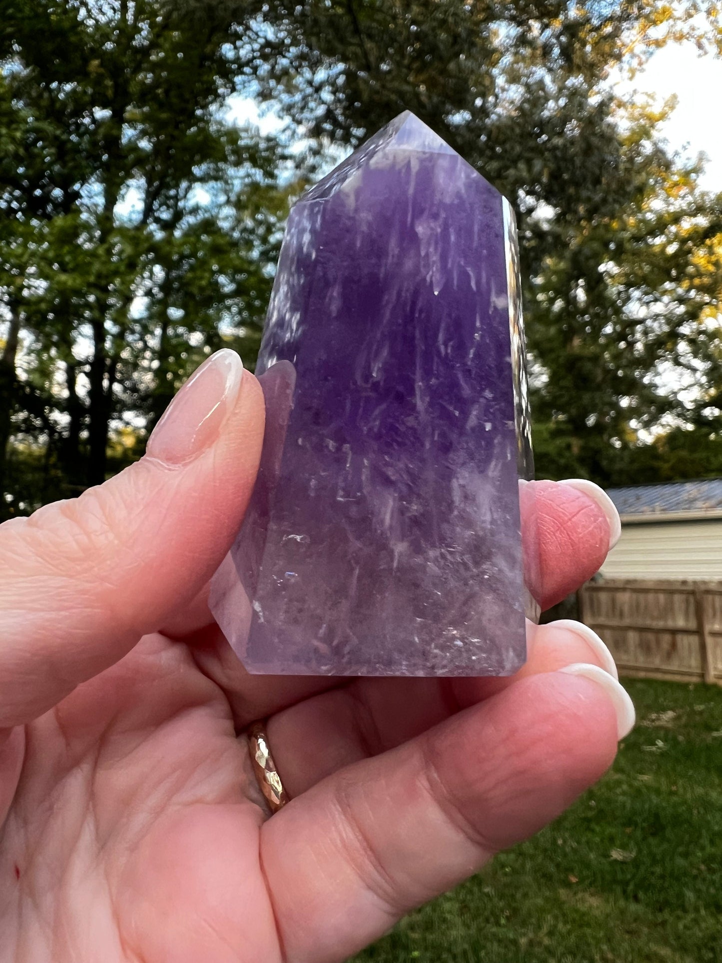 Amethyst Tower, New, Brazil, 2.5”, high vibration crystals, gift, altar, crystal healing