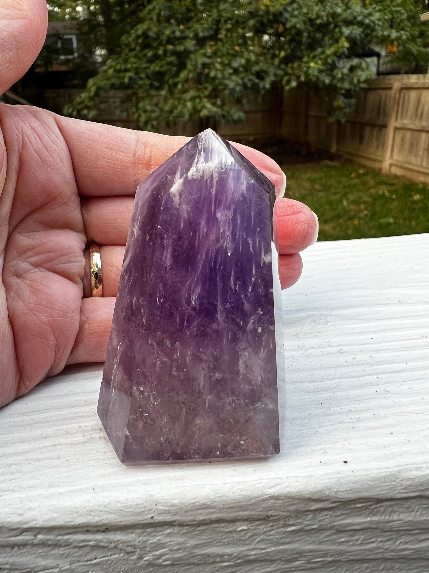 Amethyst Tower, New, Brazil, 2.5”, high vibration crystals, gift, altar, crystal healing