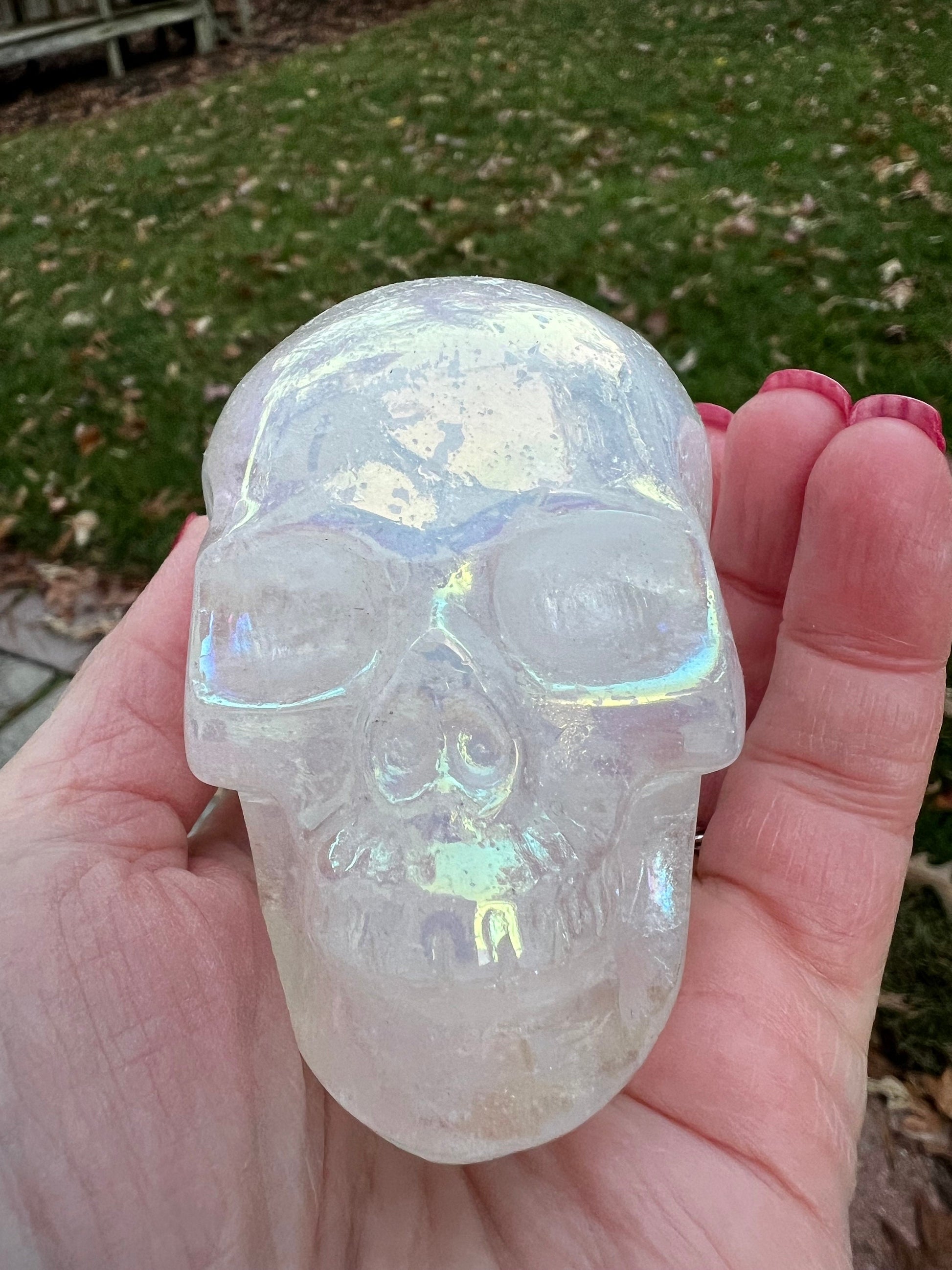 Pink Aura Quartz Skull, 3x2”, private collection, gifts, high vibration crystal healing, altar