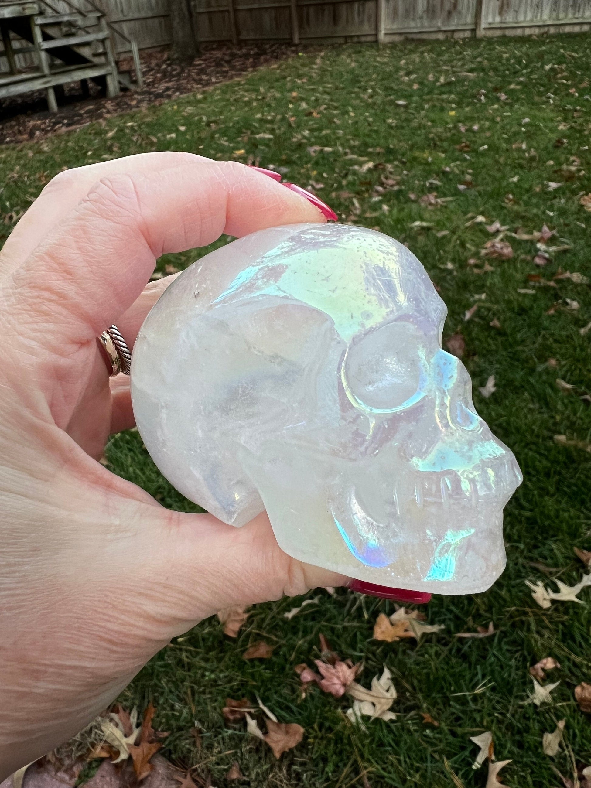 Pink Aura Quartz Skull, 3x2”, private collection, gifts, high vibration crystal healing, altar