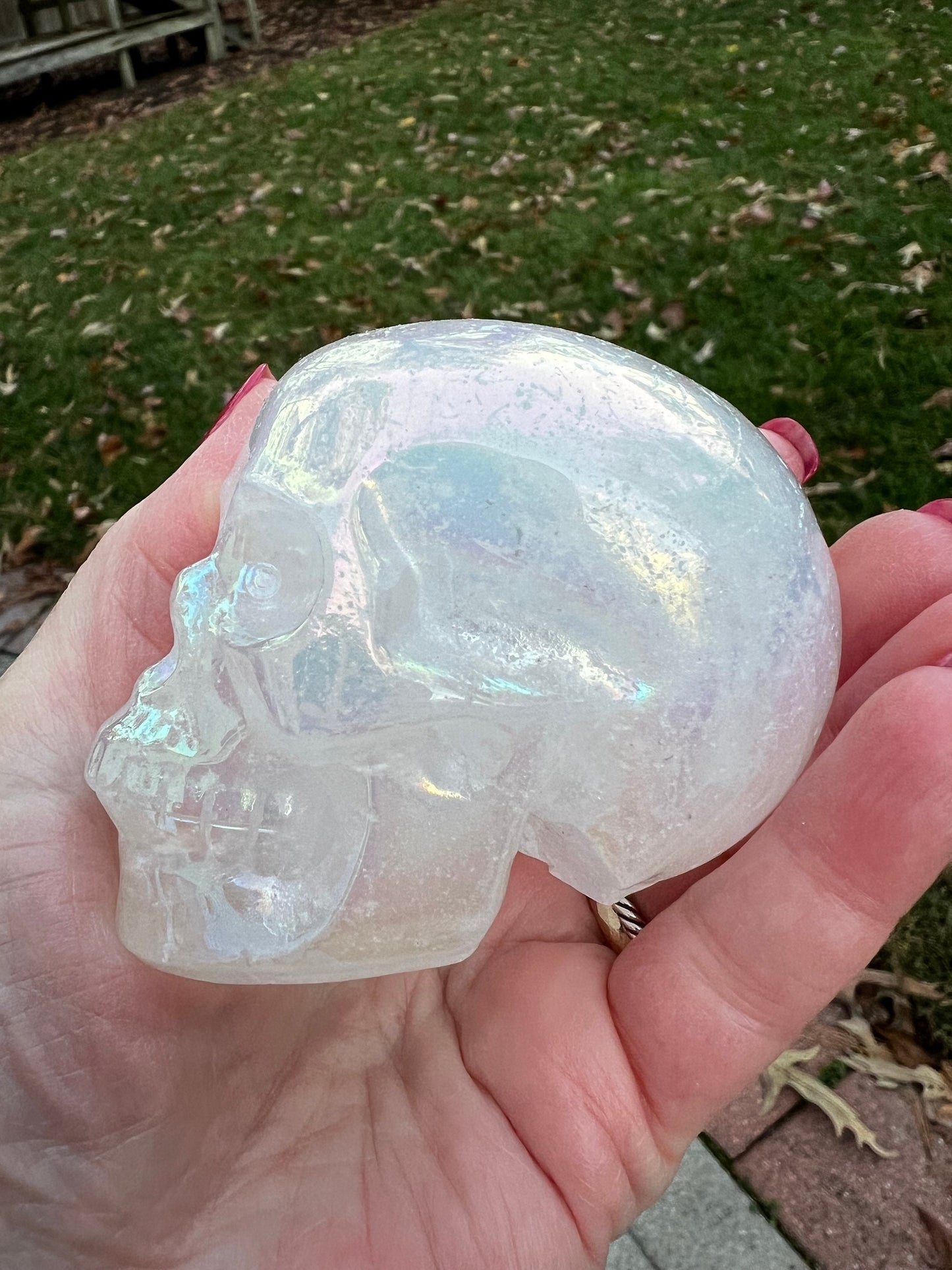 Pink Aura Quartz Skull, 3x2”, private collection, gifts, high vibration crystal healing, altar