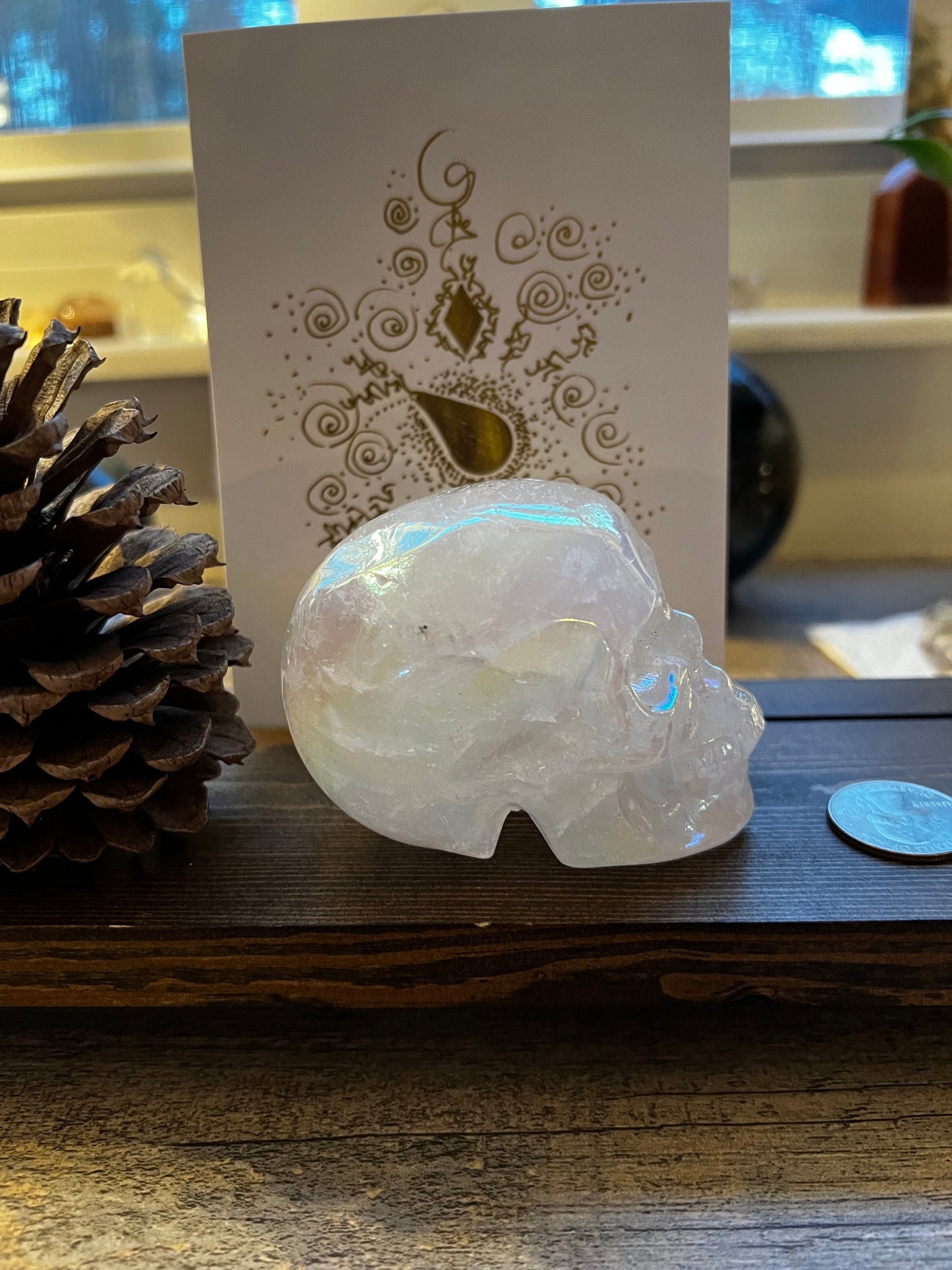 Pink Aura Quartz Skull, 3x2”, private collection, gifts, high vibration crystal healing, altar