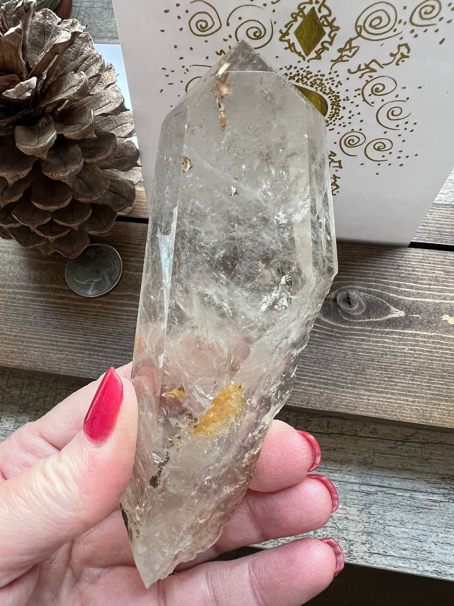 Citrine wand, gifts, high vibration crystals, healing crystal, abundance, New, 5.1”