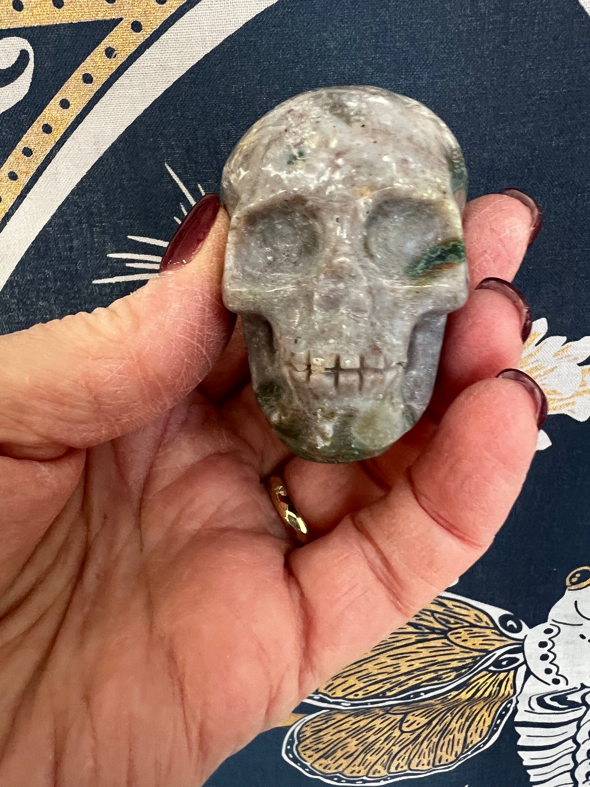 Ocean Jasper Skull, 2”, Beautiful Color, Crystal Skulls, altar, gift, high vibration crystals