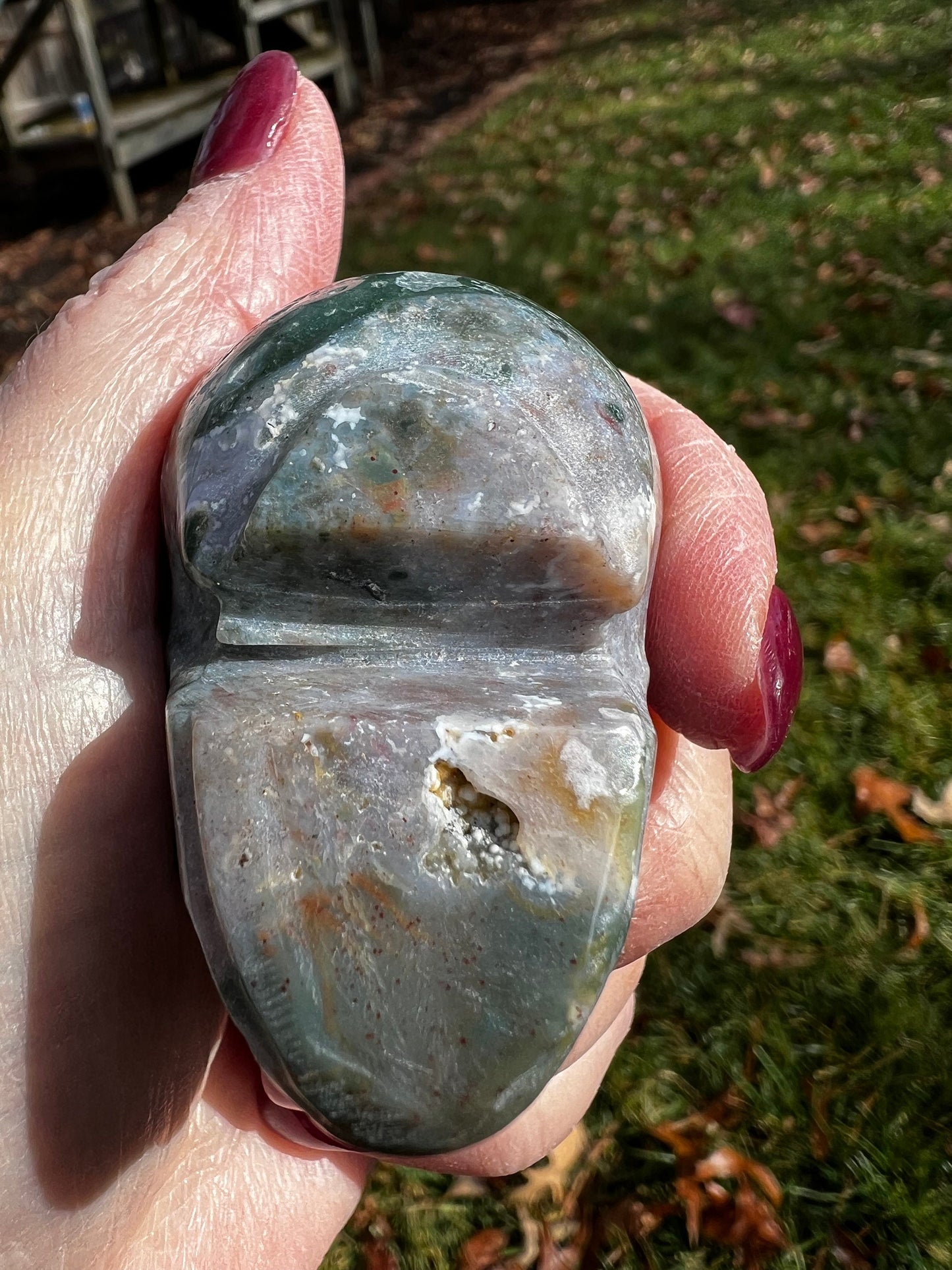 Ocean Jasper Skull, 2”, Beautiful Color, Crystal Skulls, altar, gift, high vibration crystals