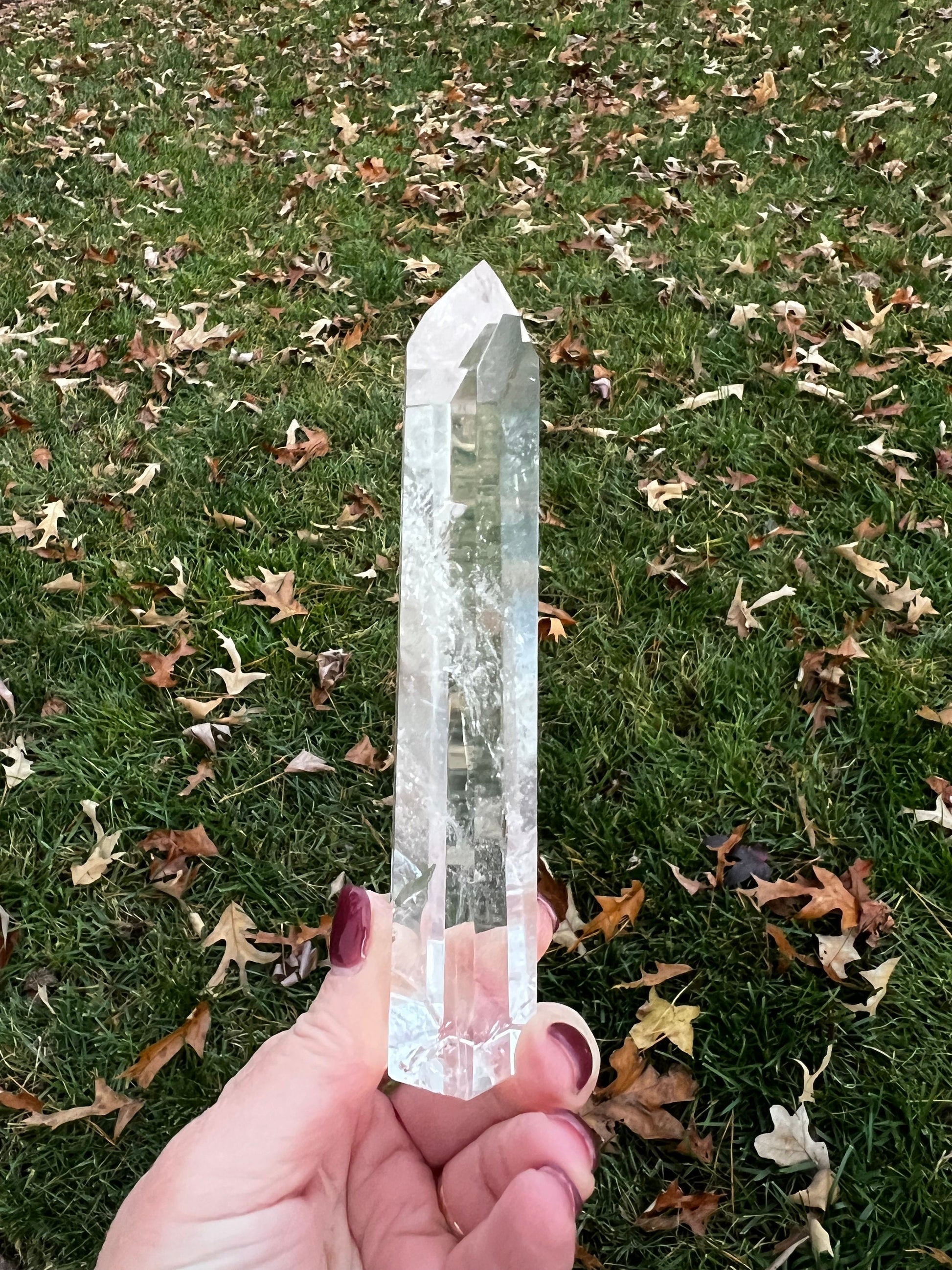 Lemurian Tower, new, Polished cut carving, palm stone, fine Lemurian healing magick crystal, 5.1”