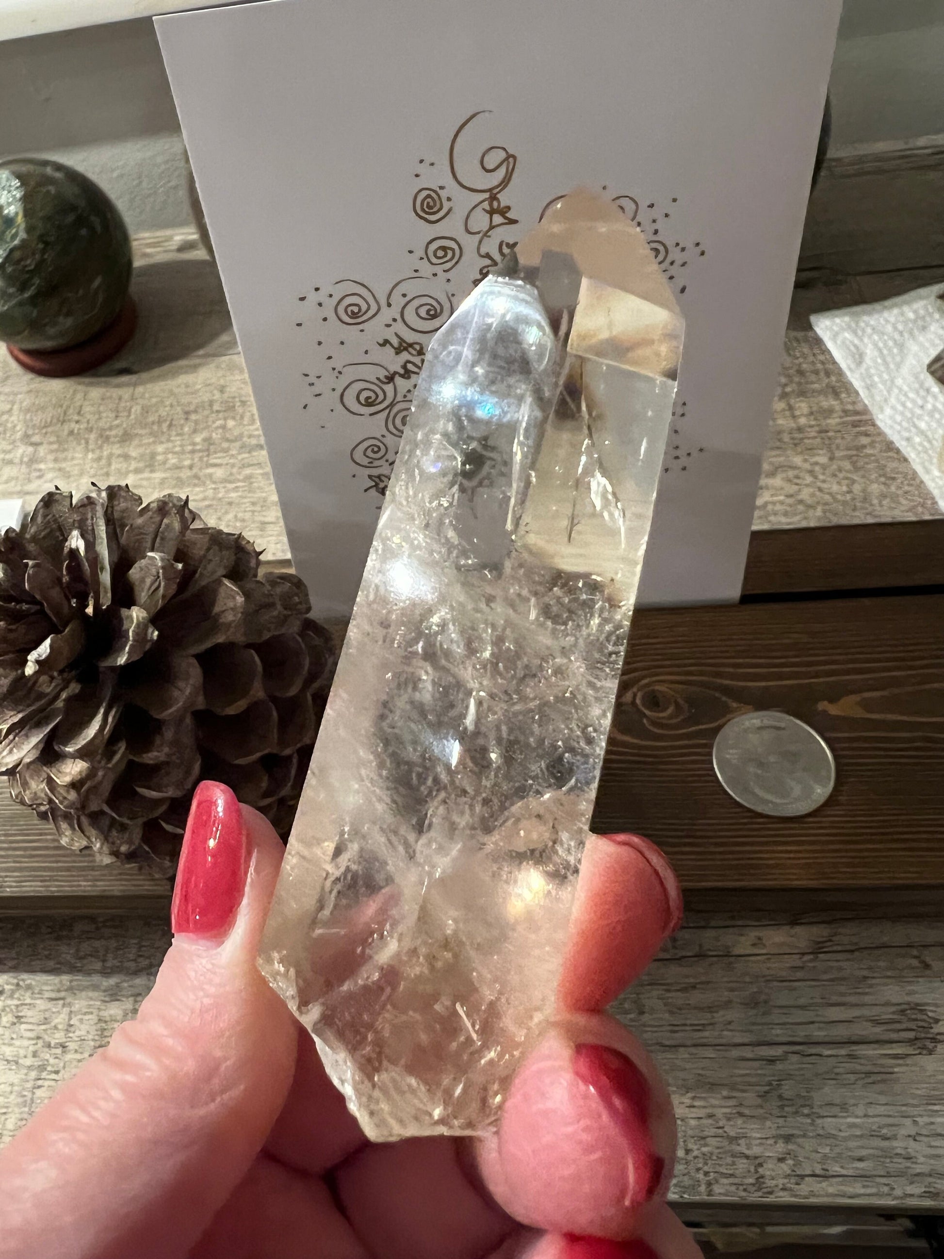 Citrine wand, gifts, high vibration crystals, healing crystal, abundance, New, 1.75”