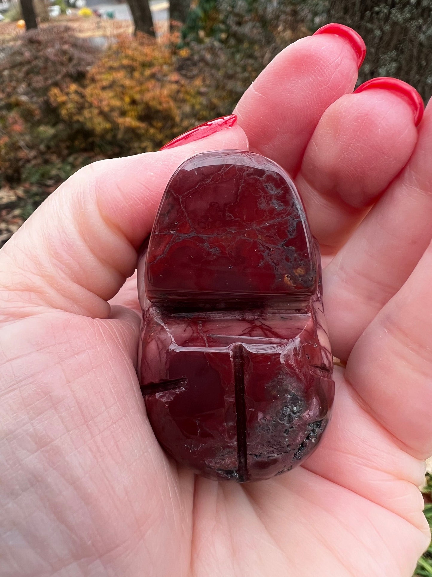 Burgundy Mookaite 1.9” Skull, New, crystal healing, gifts, magick, high vibration crystals