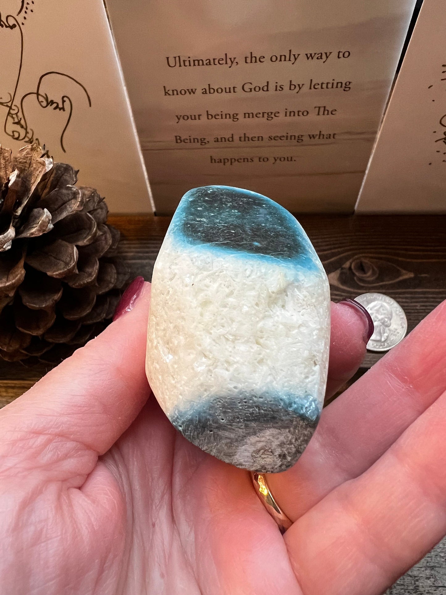 Nakauriite freeform palm stone, new, gift, altar, crystals, high vibration crystals, rare, 2.75”