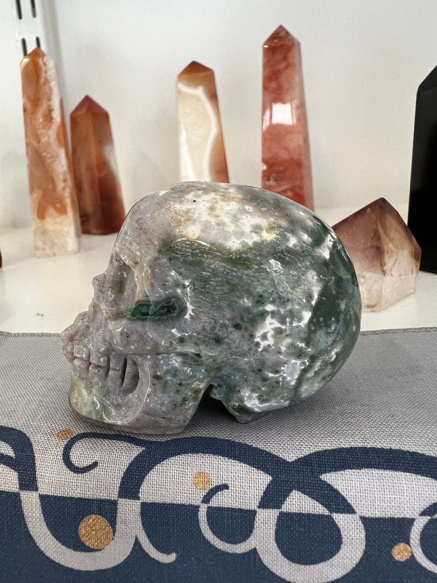 Ocean Jasper Skull, 2”, Beautiful Color, Crystal Skulls, altar, gift, high vibration crystals