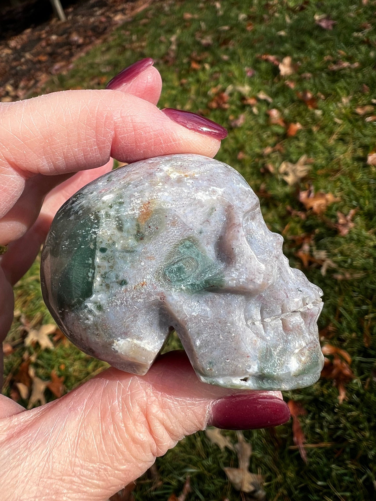 Ocean Jasper Skull, 2”, Beautiful Color, Crystal Skulls, altar, gift, high vibration crystals