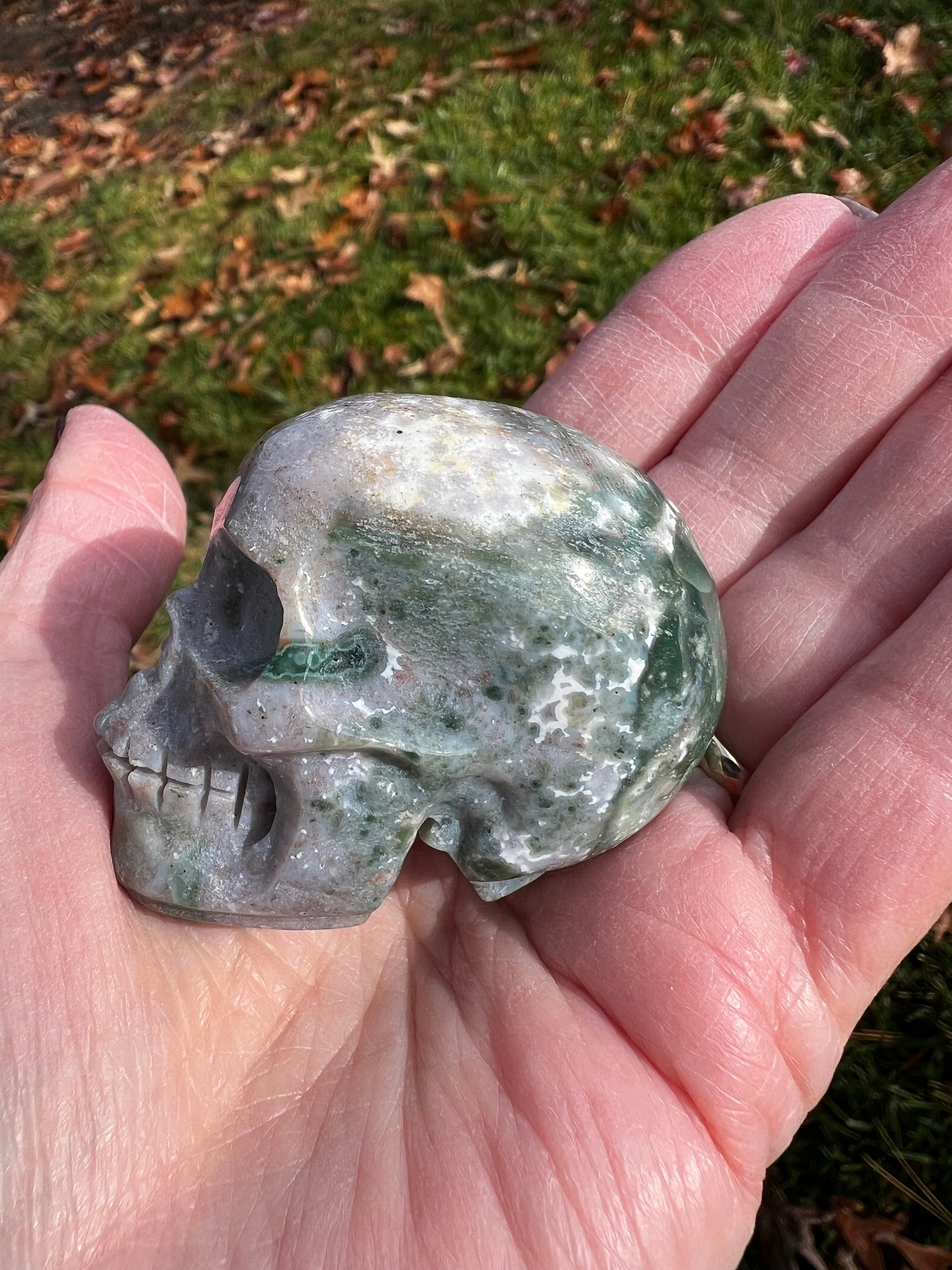 Ocean Jasper Skull, 2”, Beautiful Color, Crystal Skulls, altar, gift, high vibration crystals