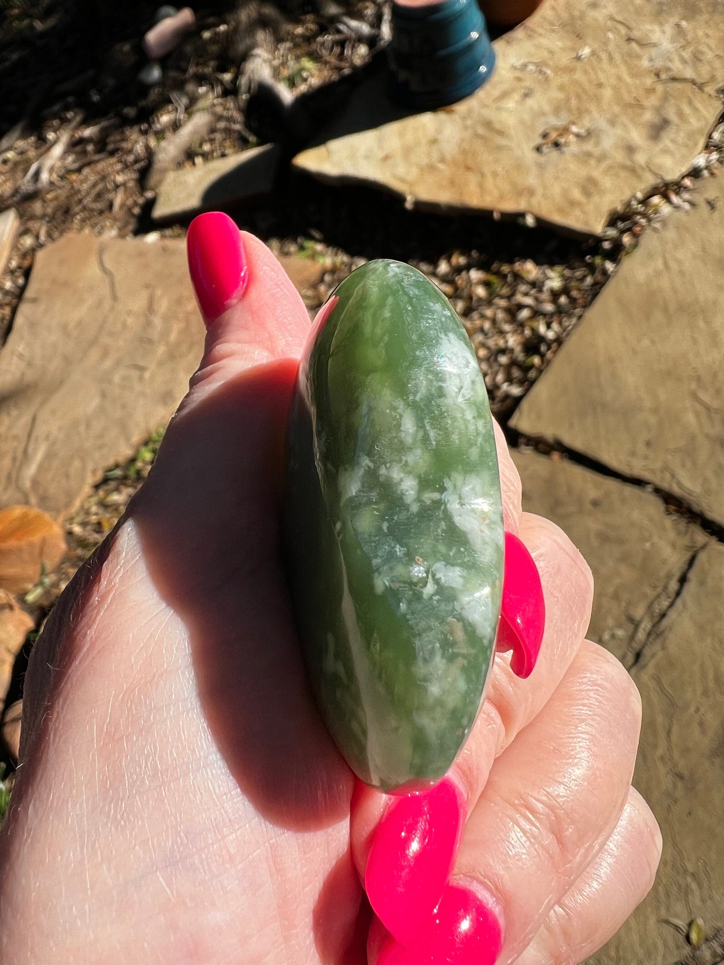 Grape Jade Heart Palm Stone, New, 2”, Crystal healing, gift, high vibration crystals