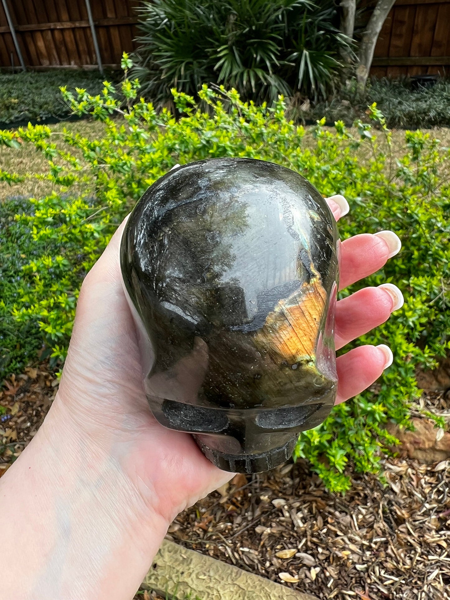 Labradorite Skull, 3.75”, stunning carving, new, high vibration healing, spiritual tools