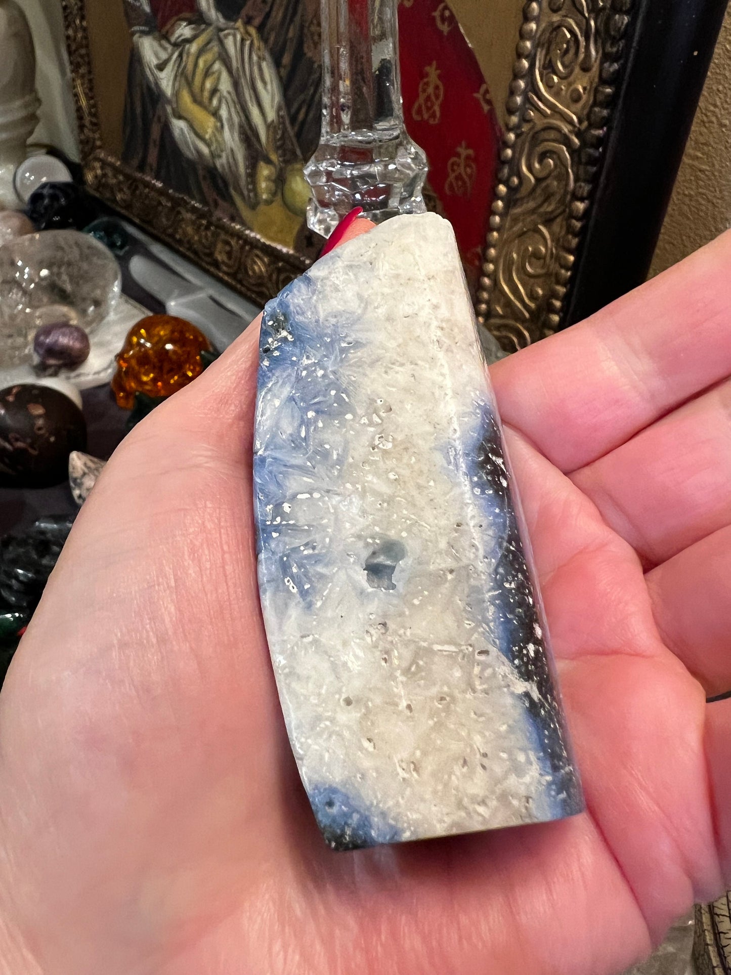 Nakauriite freeform rough, Blue Ice, Glacierite, 3”, new, gift, altar, crystals, high vibration crystals, rare