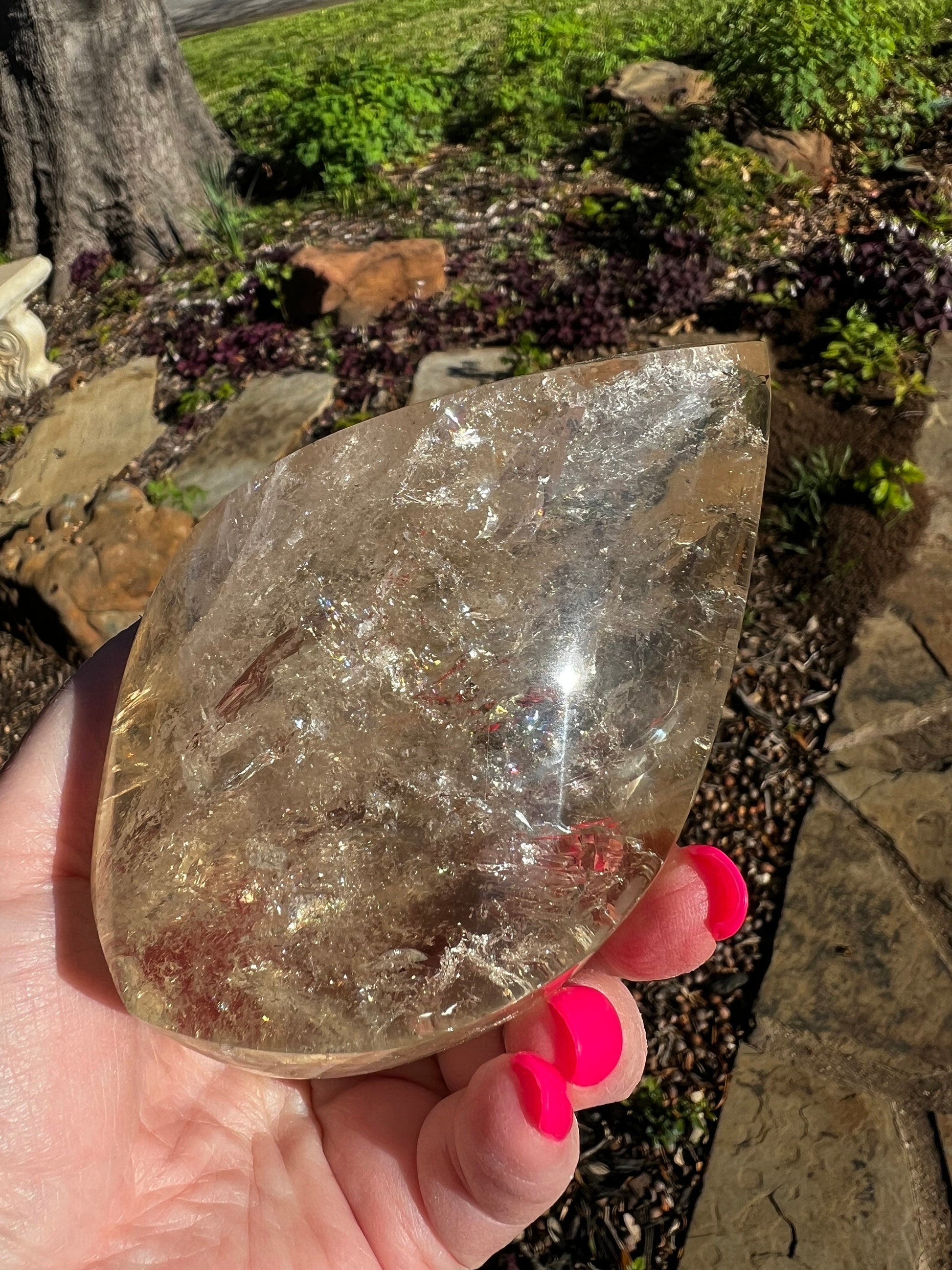 Smoky Lemurian Flame from Brazil, 4”, citrine color, high vibration crystals, altar gift